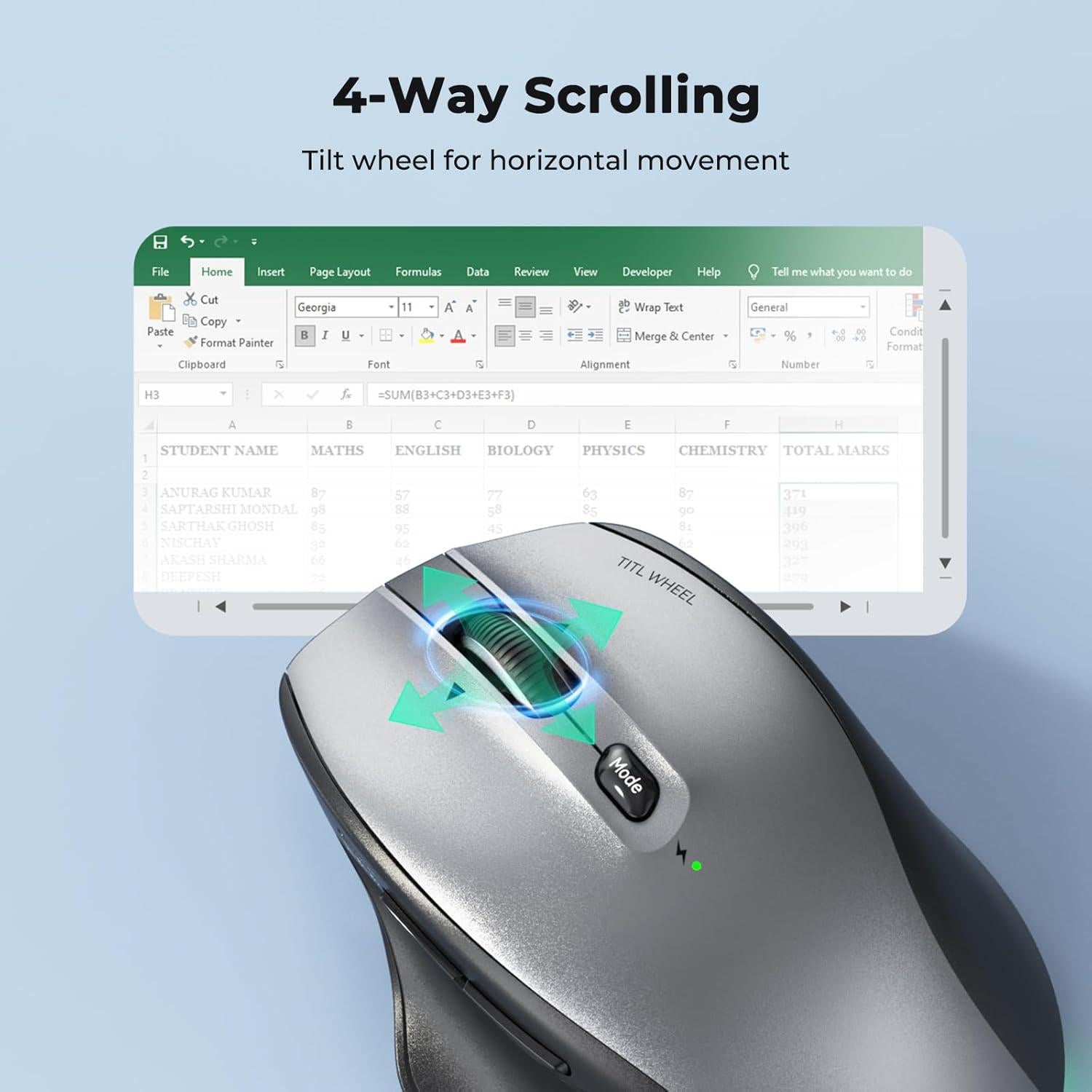 Ratón Bluetooth Inalámbrico Doci Direct Negro Gris Ergonómico