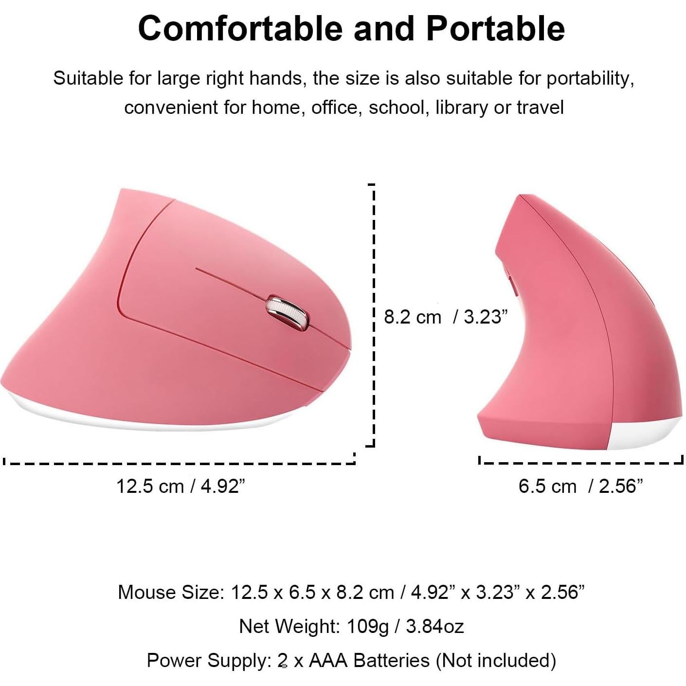 Ratón Vertical Inalámbrico Ergonómico XINGBAOKEJI Rosa 2.4G