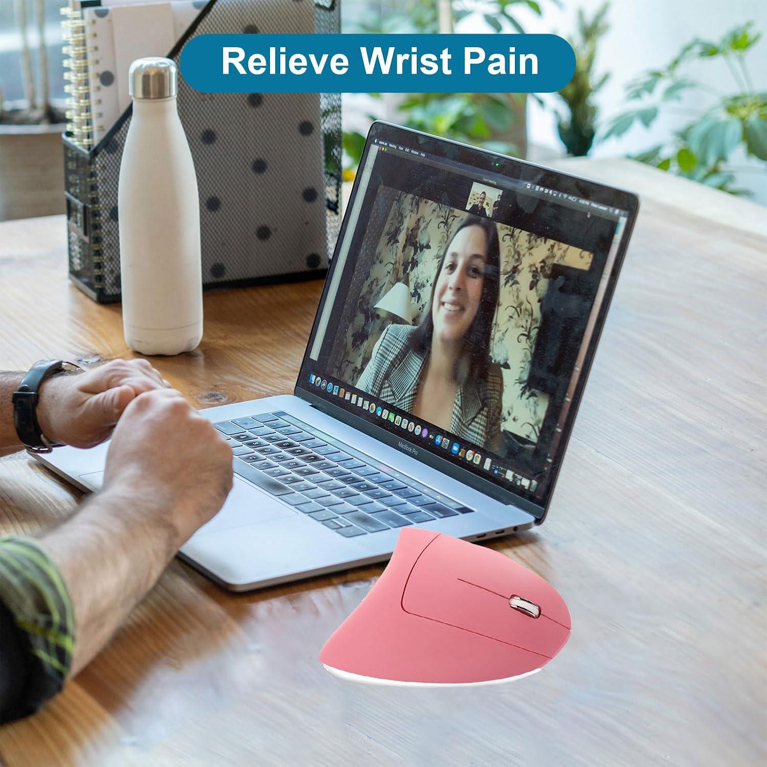 Ratón Vertical Inalámbrico Ergonómico XINGBAOKEJI Rosa 2.4G