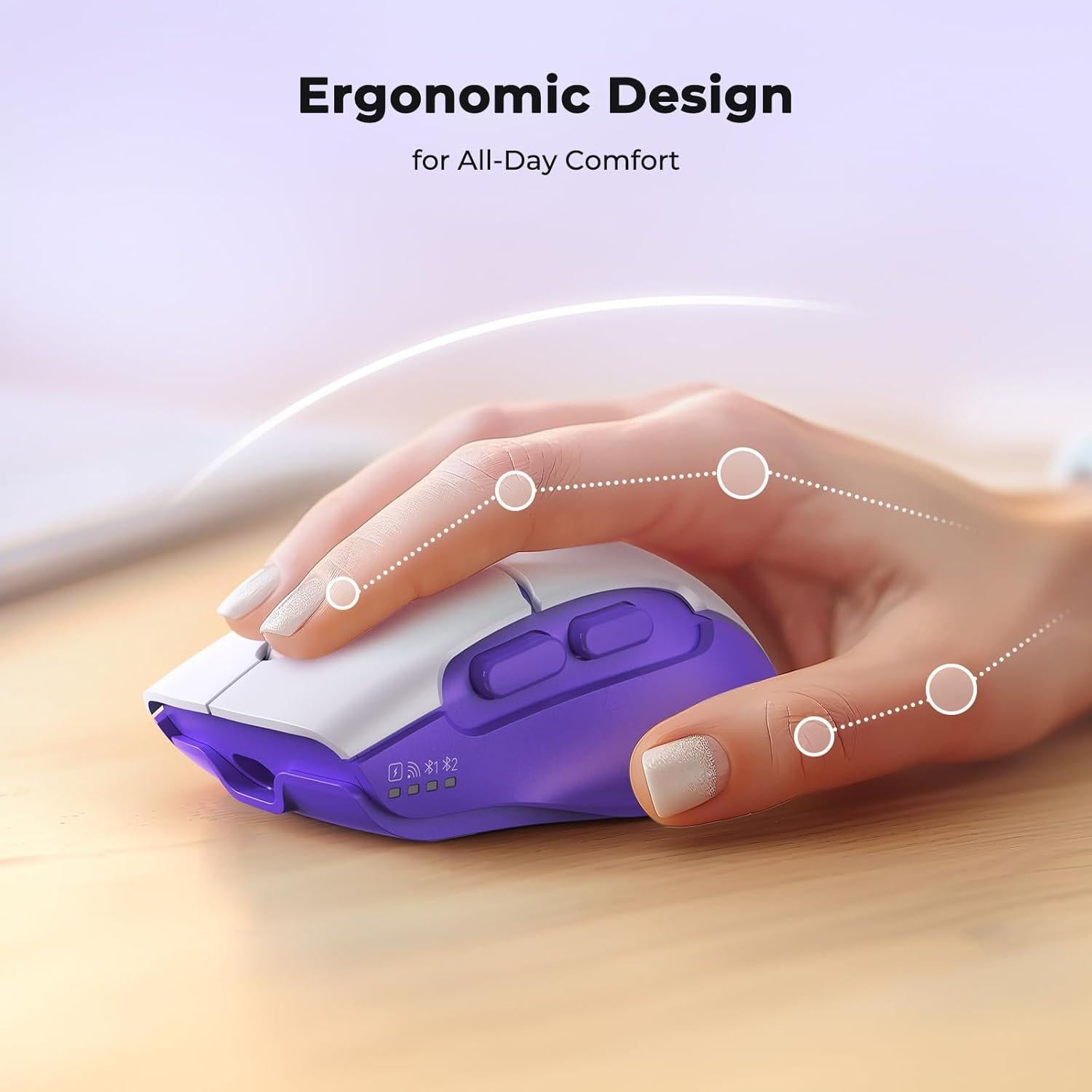 Ratón Inalámbrico MEETION BTM001 Ergonómico Recargable USB/Bluetooth