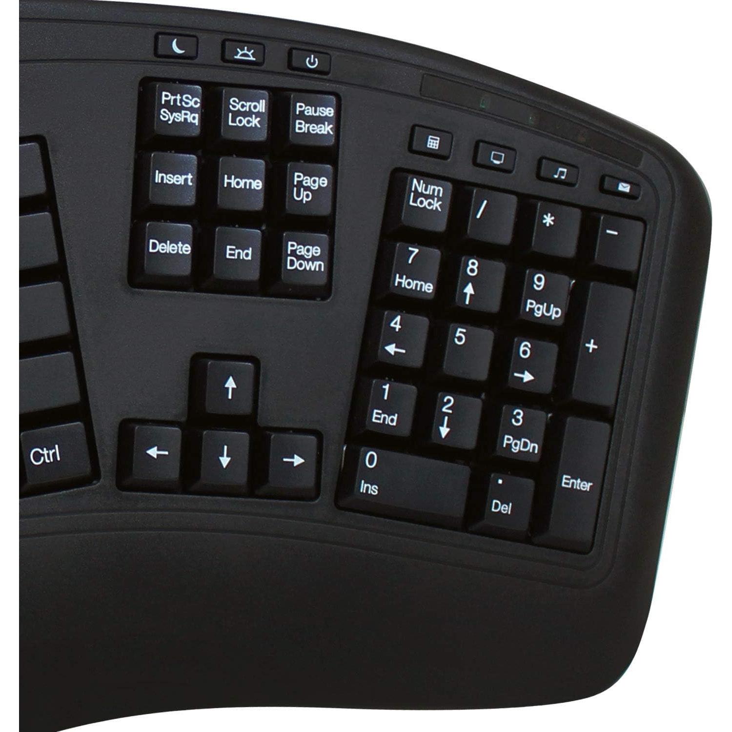 Teclado Ergonomico Inalambrico Adesso WKB-1500GB con Ratón