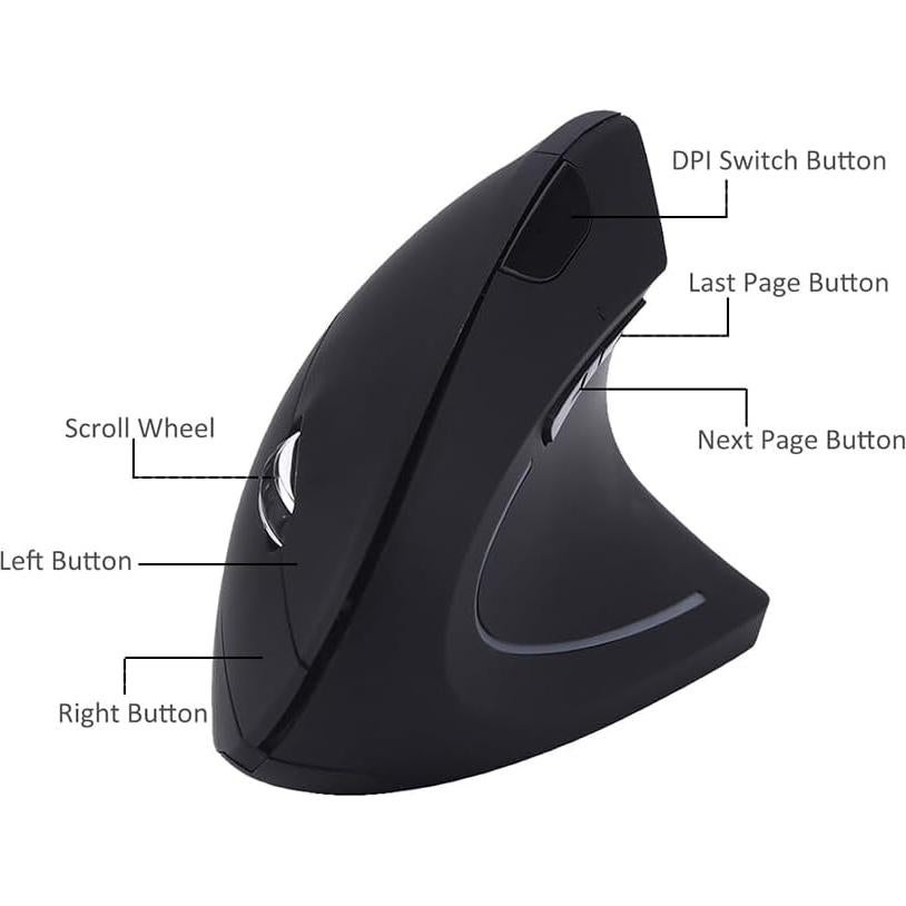 Ratón Inalámbrico Ergonómico Fonicer Tipo C Negro