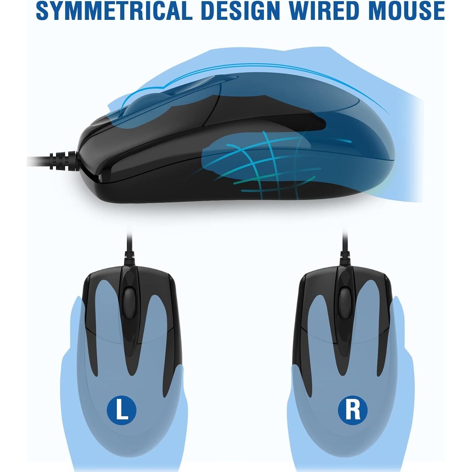 Combo Teclado Ergonómico con Reposamanos y Ratón EDJO Negro