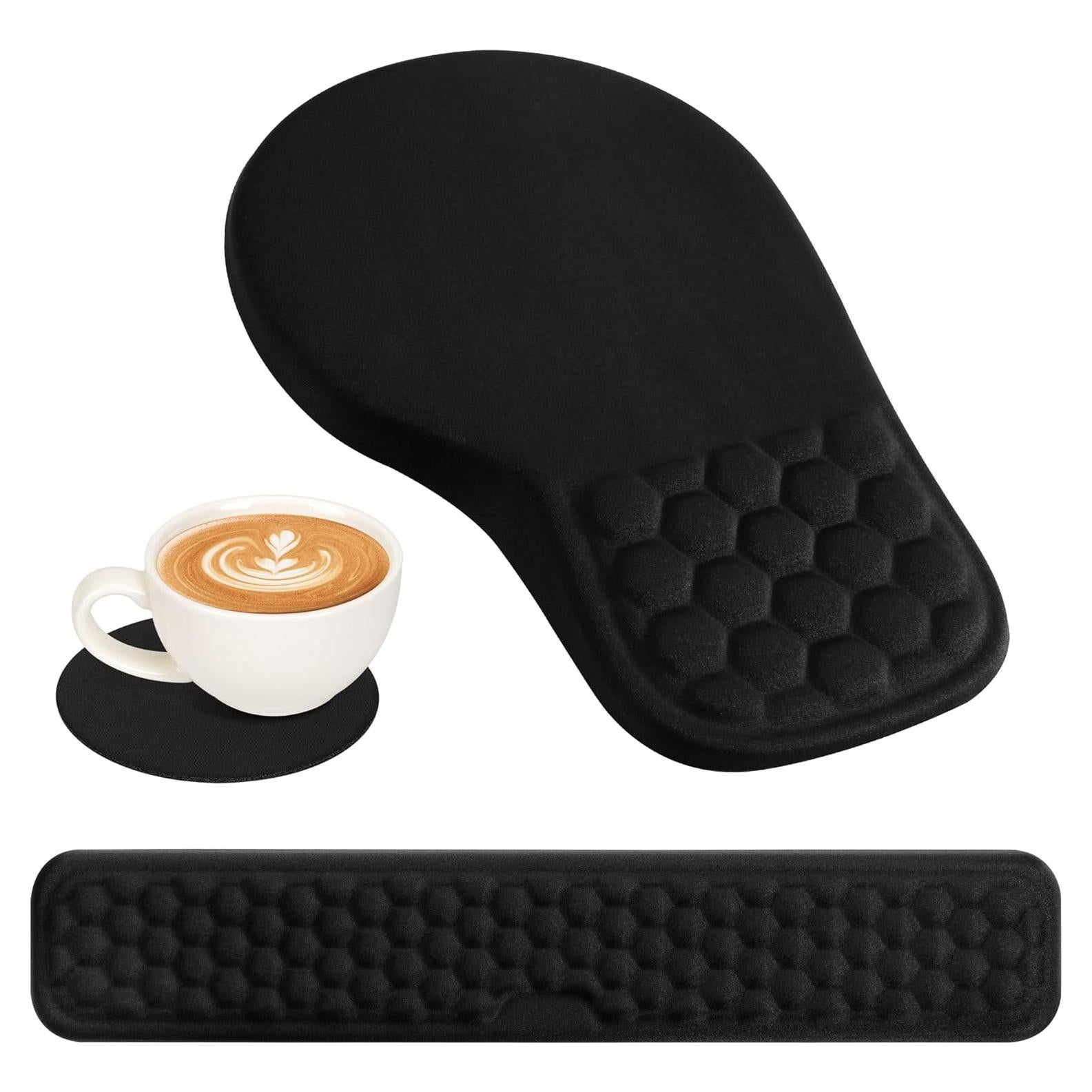 Conjunto 3 en 1 de Reposa Muñecas EYROZILL Negro Ergonómico