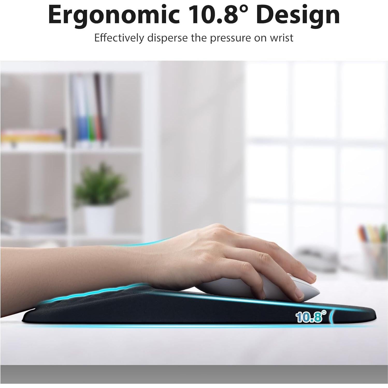 Conjunto 3 en 1 de Reposa Muñecas EYROZILL Negro Ergonómico