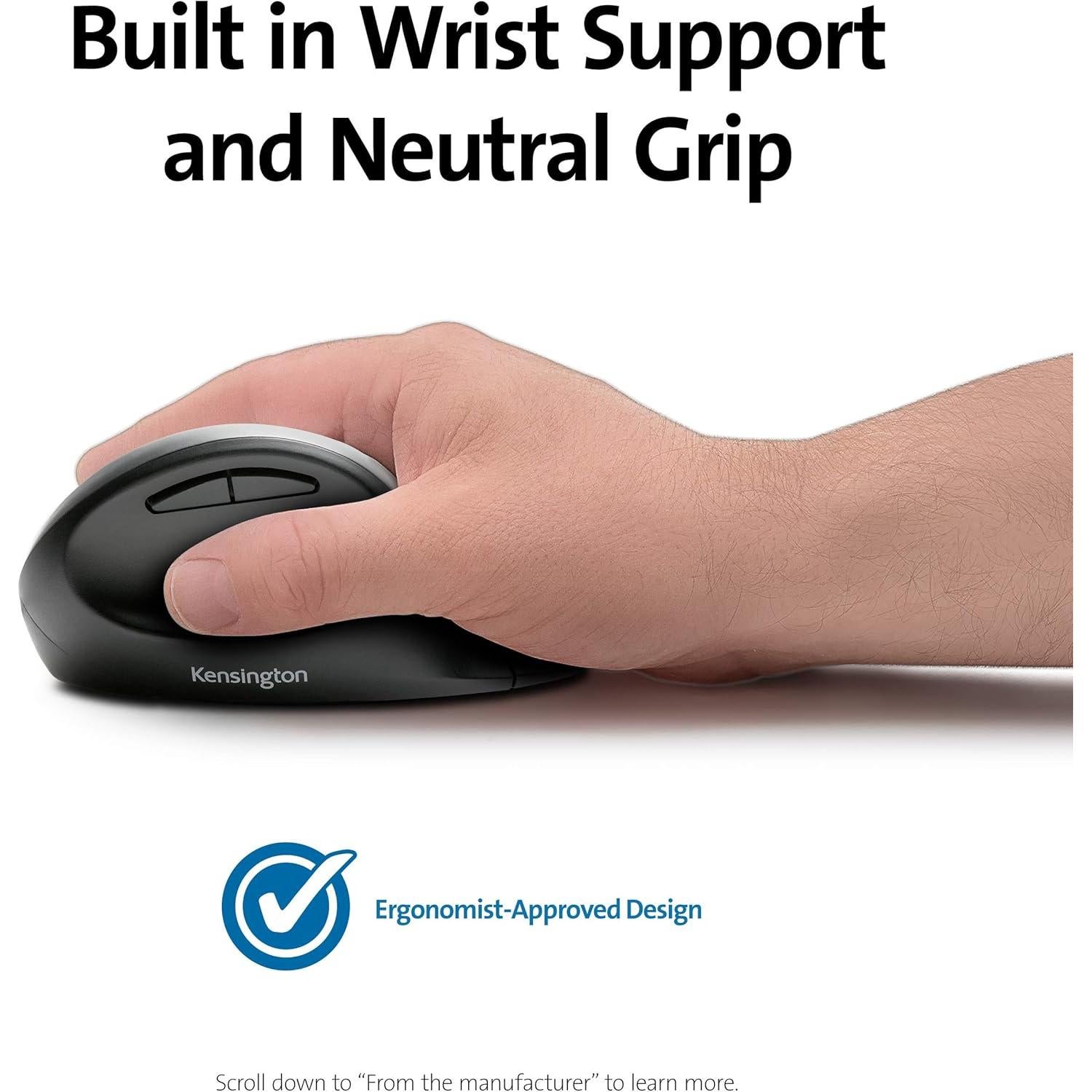 Ratón Inalámbrico Ergonómico Kensington Pro Fit - Negro