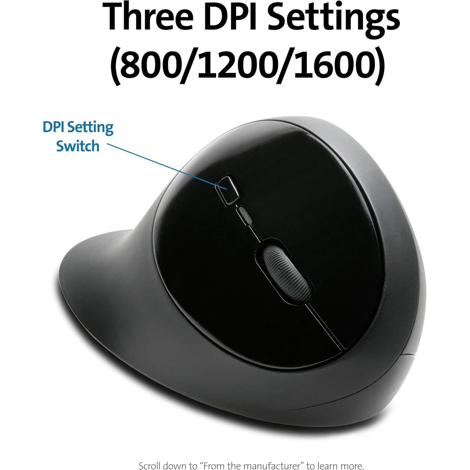 Ratón Inalámbrico Ergonómico Kensington Pro Fit - Negro