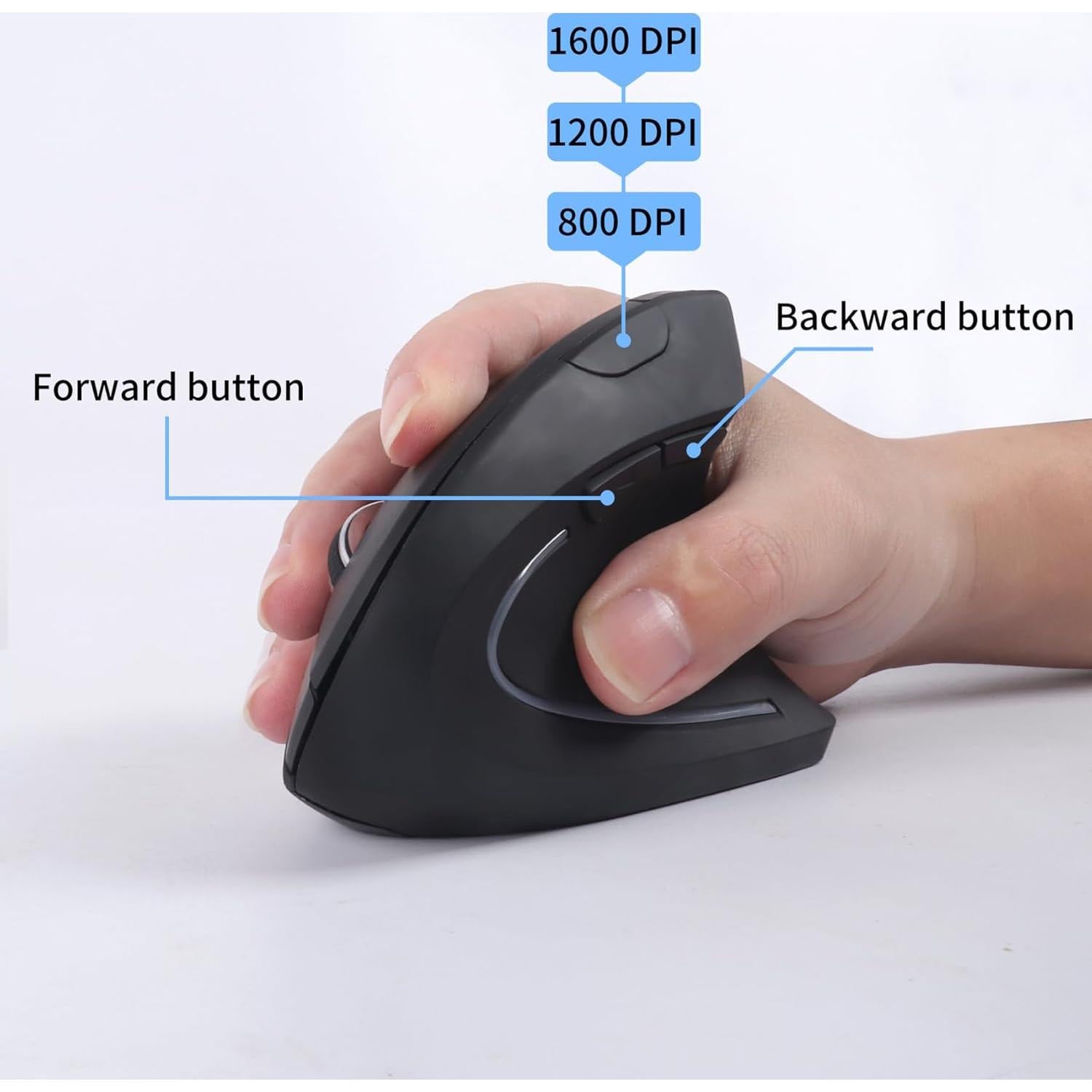 Ratón Vertical Inalámbrico Ergonómico Dtobhars 2.4GHz USB/Type-C