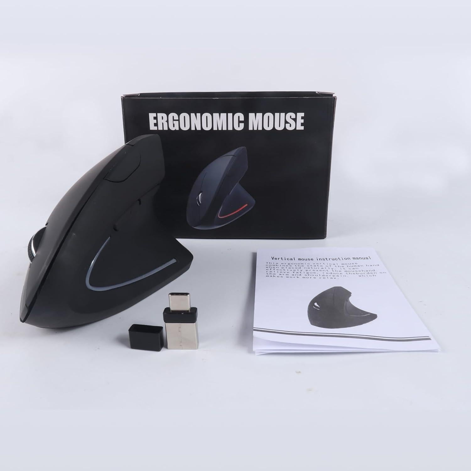 Ratón Vertical Inalámbrico Ergonómico Dtobhars 2.4GHz USB/Type-C