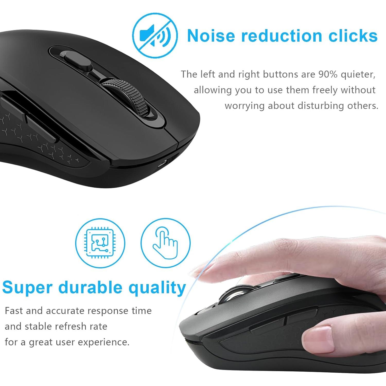 Ratón Inalámbrico Recargable Oukpatee - Bluetooth y USB-C 1600DPI