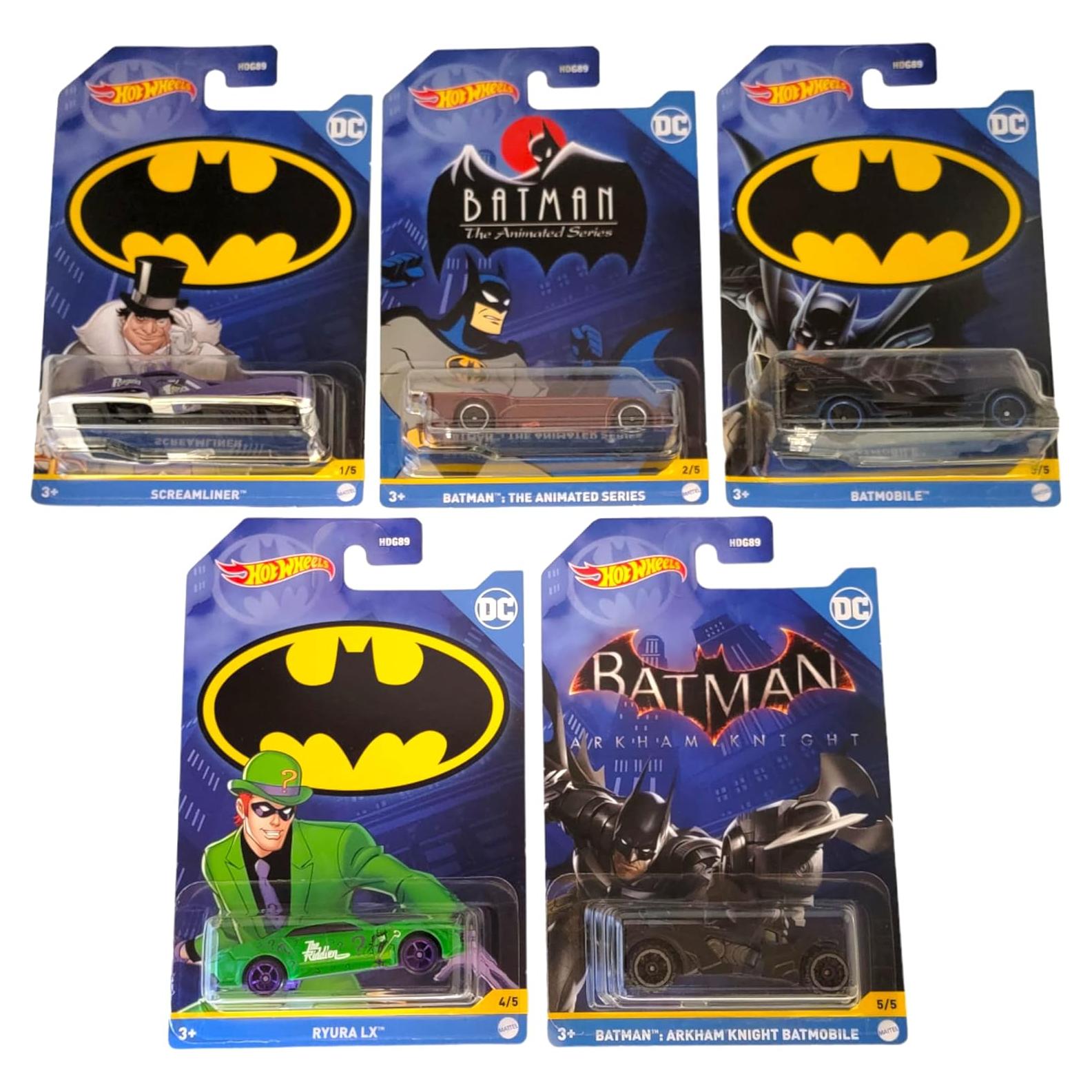 Hot Wheels Batman 2022 Batmobile 5 Vehículos Diecast