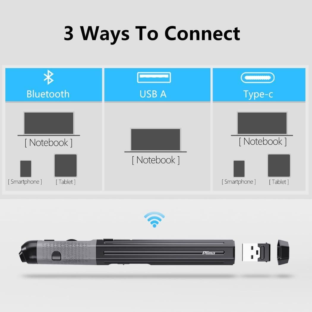 Ratón Ergonómico Vertical Pluma Plima Negro, DPI Ajustable 800/1200/1600