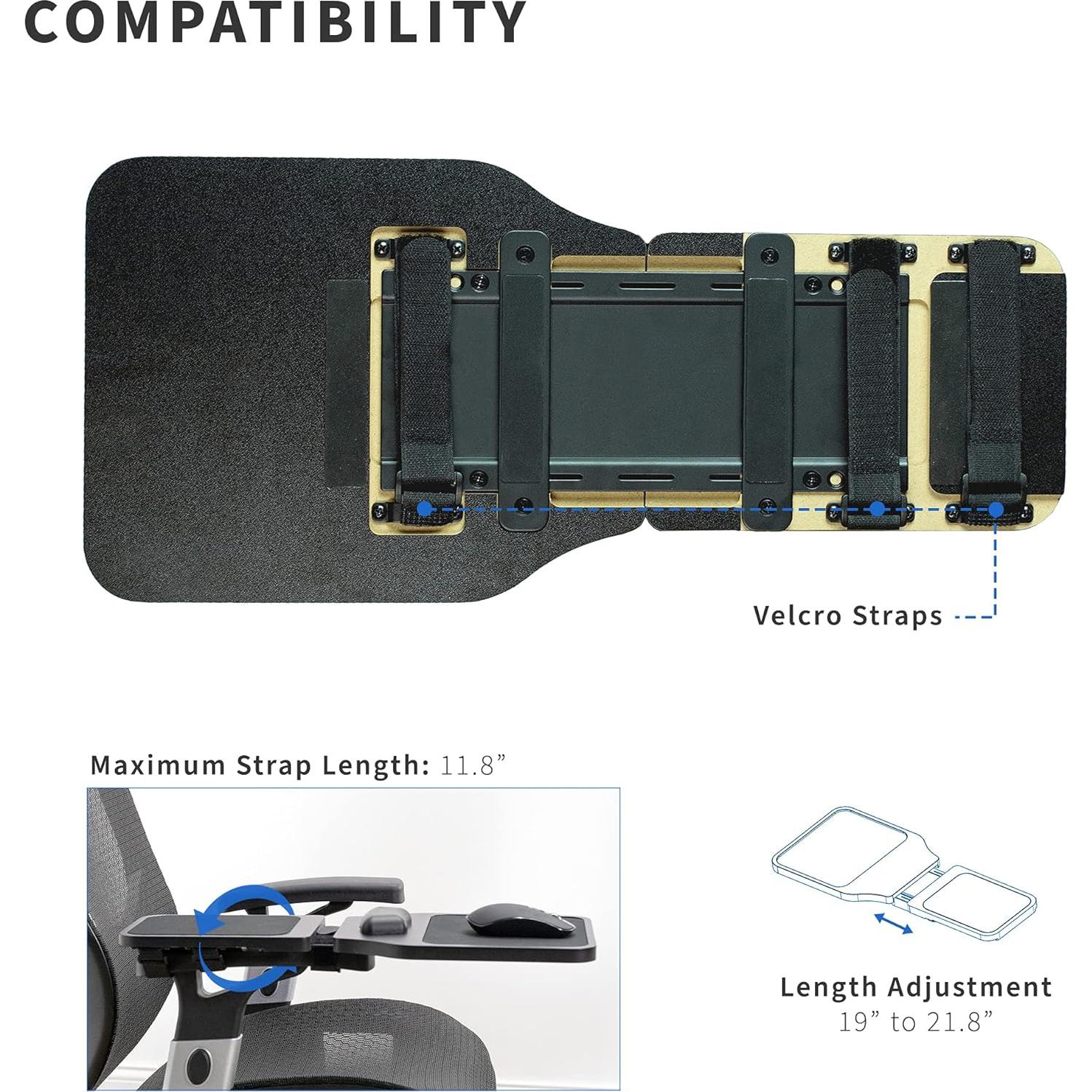 Soporte de Brazo para Mouse VIVO MOUNT-MS02D Ajustable Negro