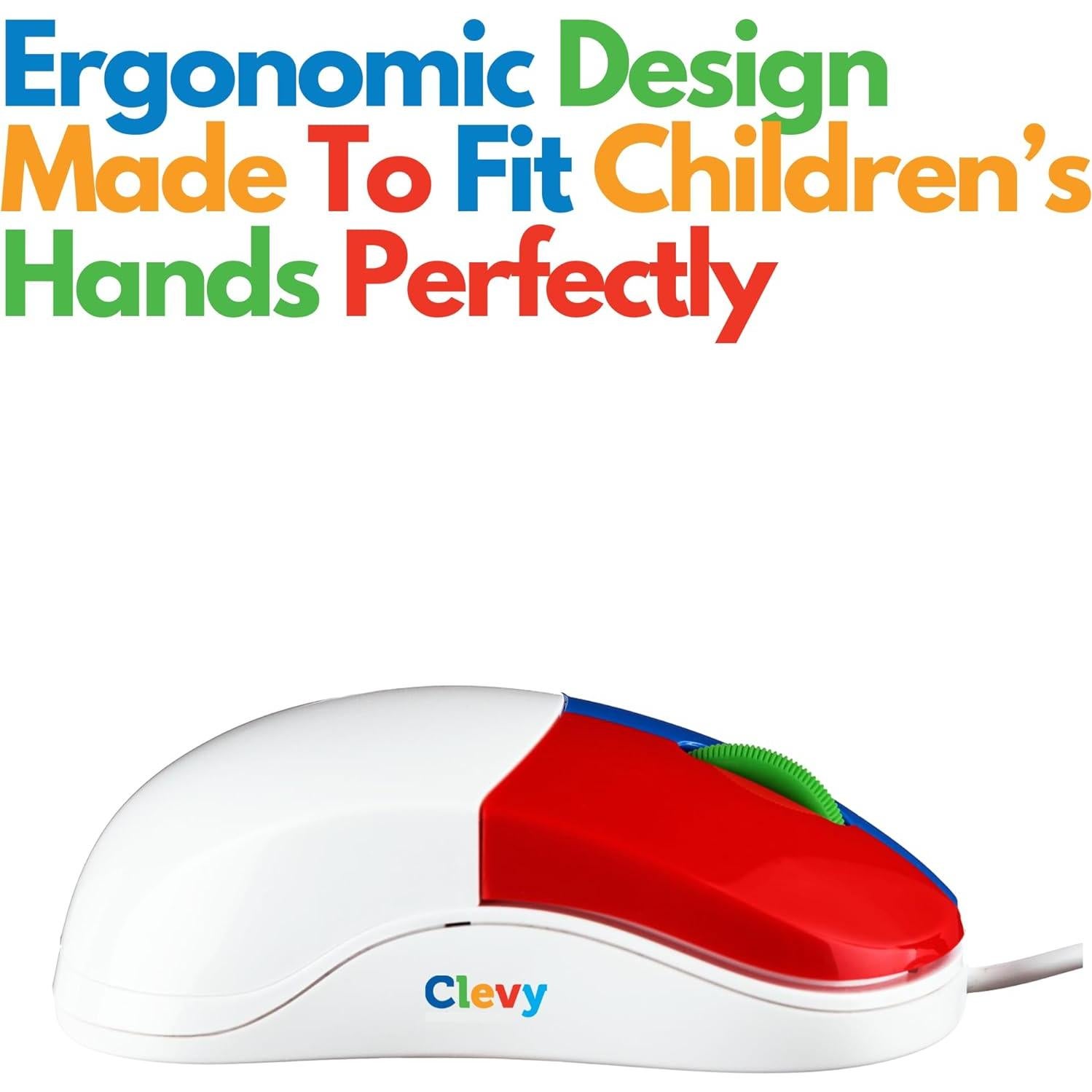 Ratón Clevy Kids USB Ergonómico para Niños - Colorido