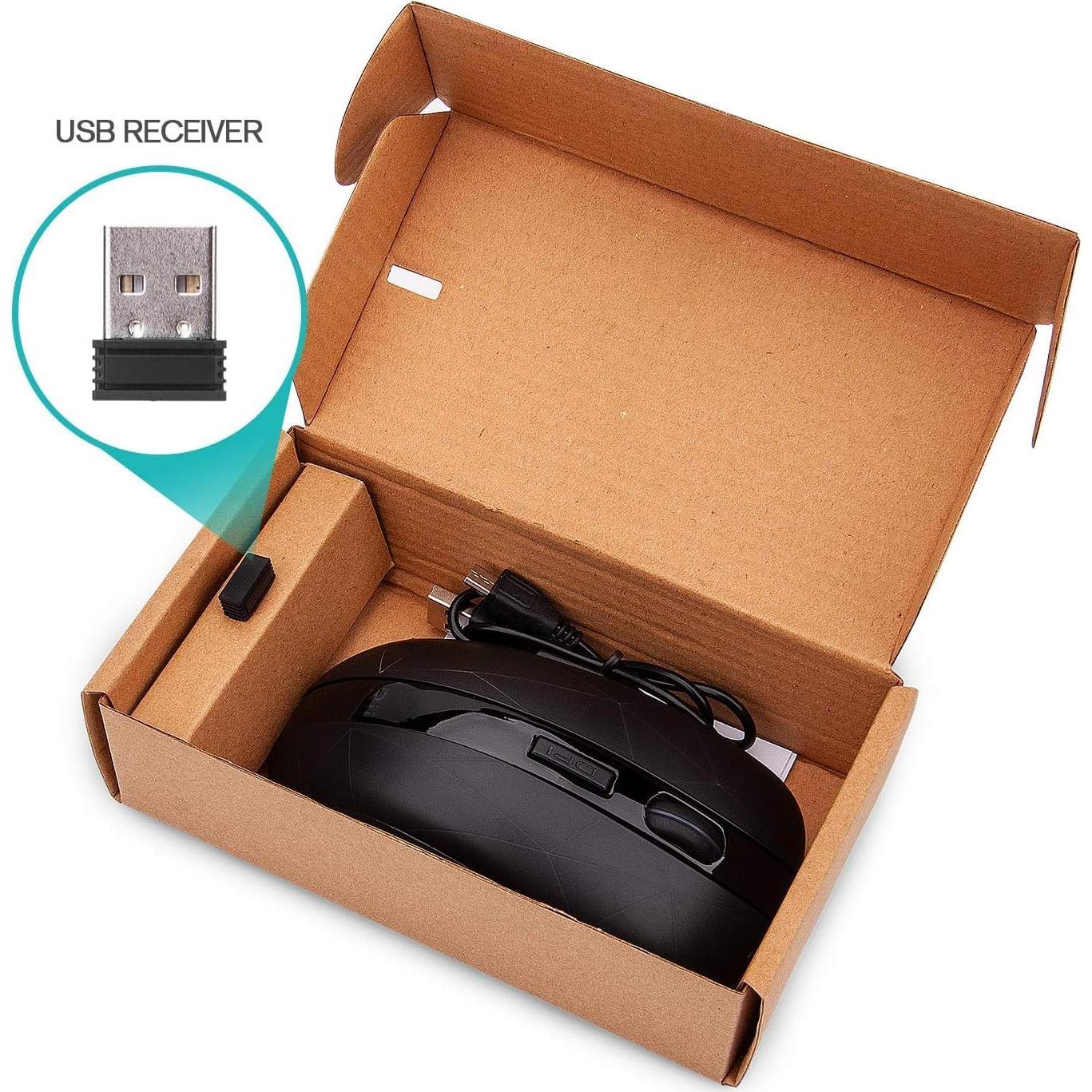 Ratón Inalámbrico Rii Ergonómico RGB Recargable 2.4G