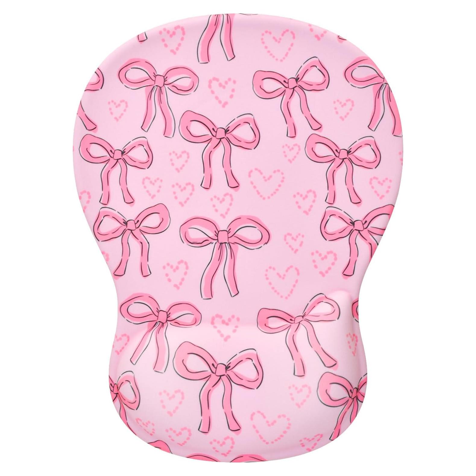Alfombrilla de Ratón Ergonómica Ksriylm con Soporte Lazo Rosa