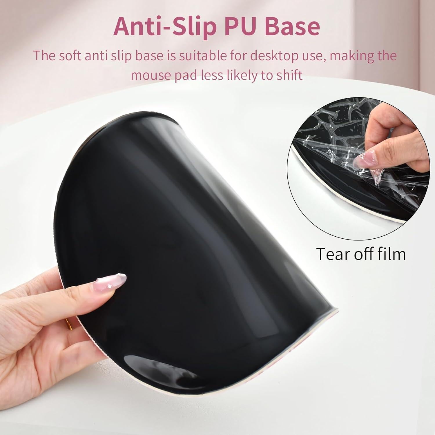 Alfombrilla de Ratón Ergonómica Ksriylm con Soporte Lazo Rosa