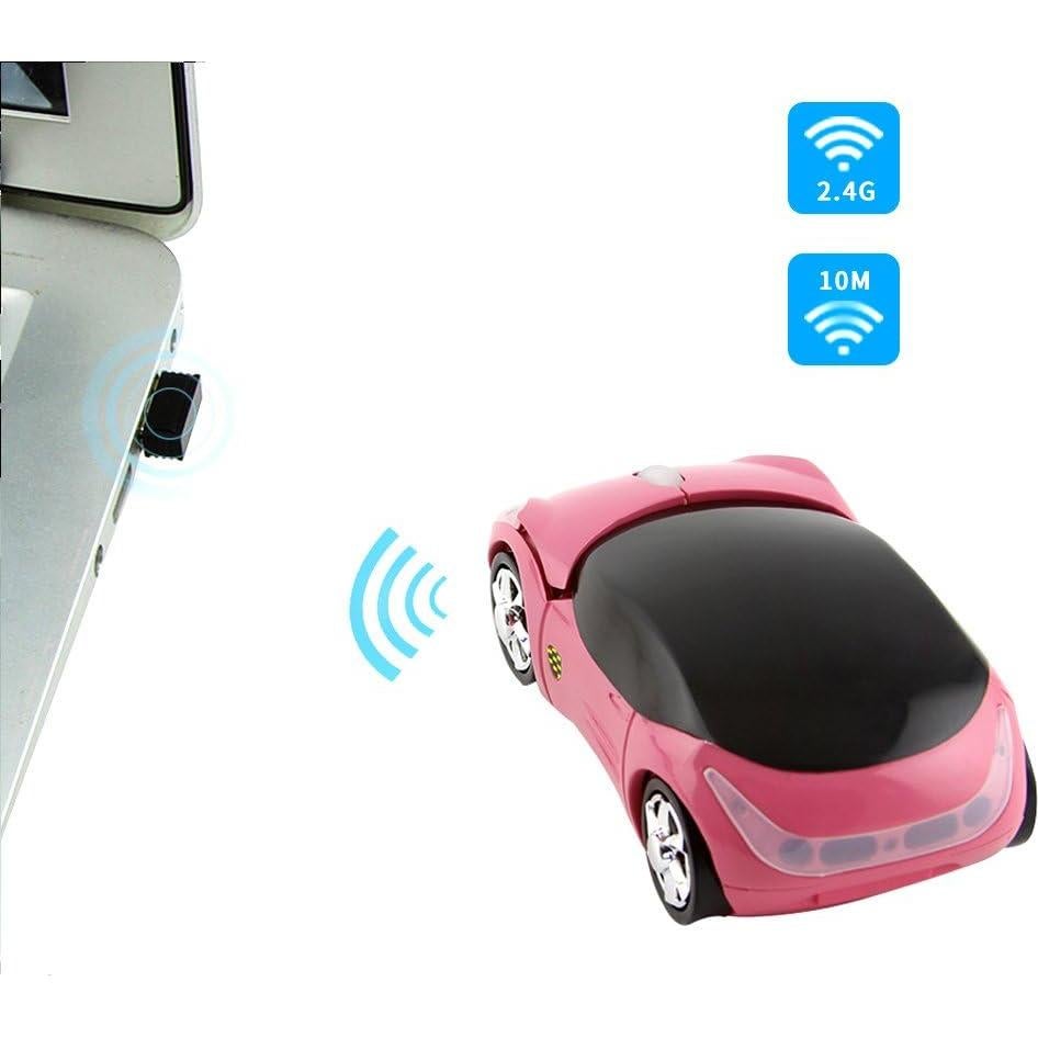 Mouse Inalambrico Usbkingdom Rosa Auto 2.4GHz Ergonomico 1600 DPI