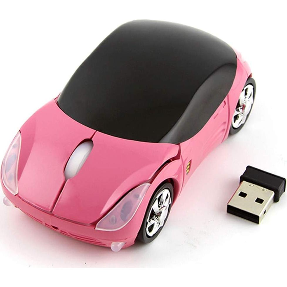 Mouse Inalambrico Usbkingdom Rosa Auto 2.4GHz Ergonomico 1600 DPI