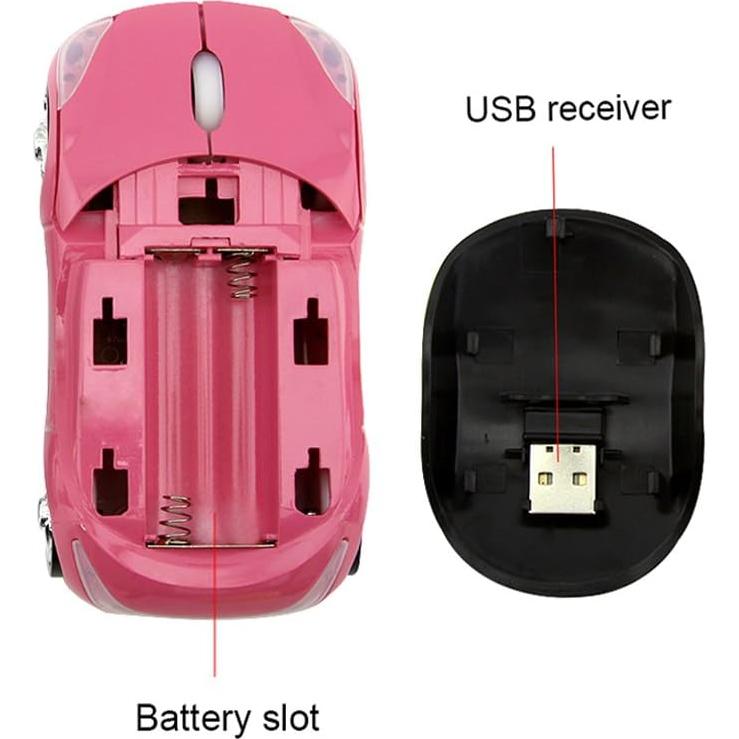 Mouse Inalambrico Usbkingdom Rosa Auto 2.4GHz Ergonomico 1600 DPI