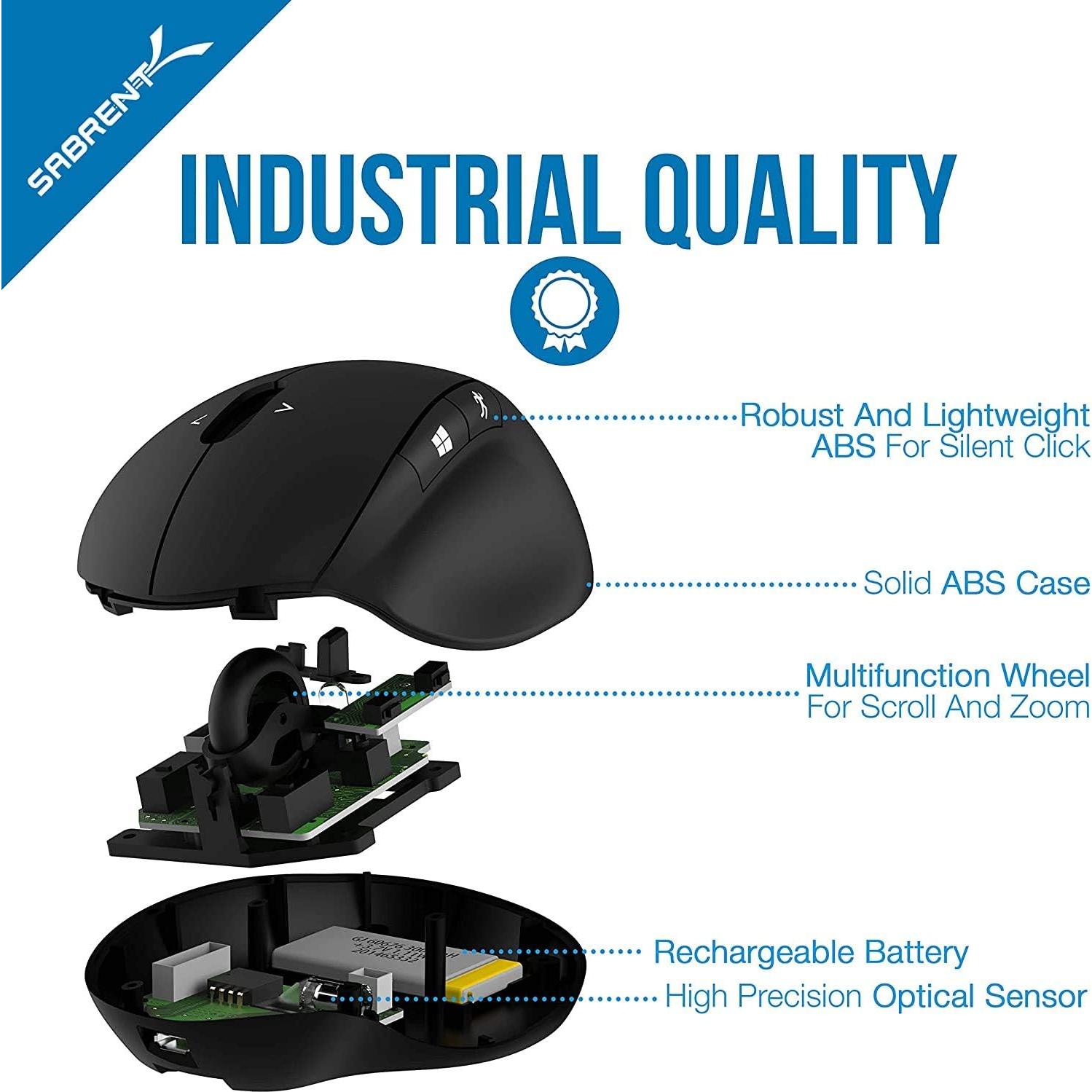 Ratón Inalámbrico Ergonómico SABRENT MS-WRCH 4D Recargable