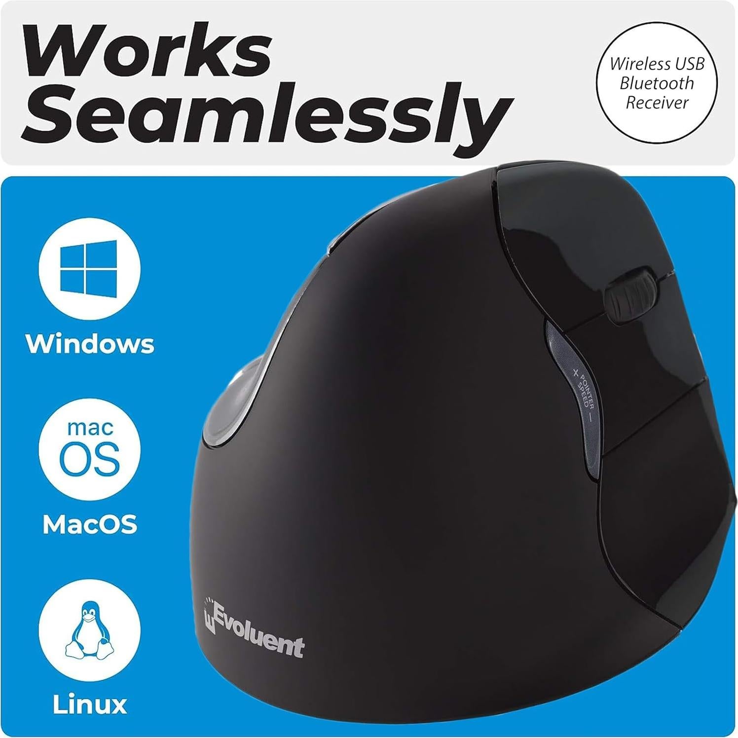 Ratón Ergonómico Evoluent VM4RM Bluetooth para Mac OS