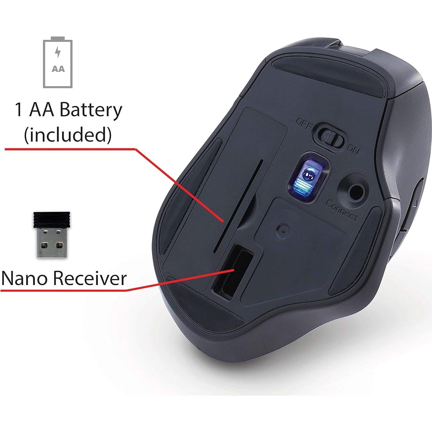 Ratón Inalámbrico Silencioso Verbatim Rojo Ergonómico 2.4GHz