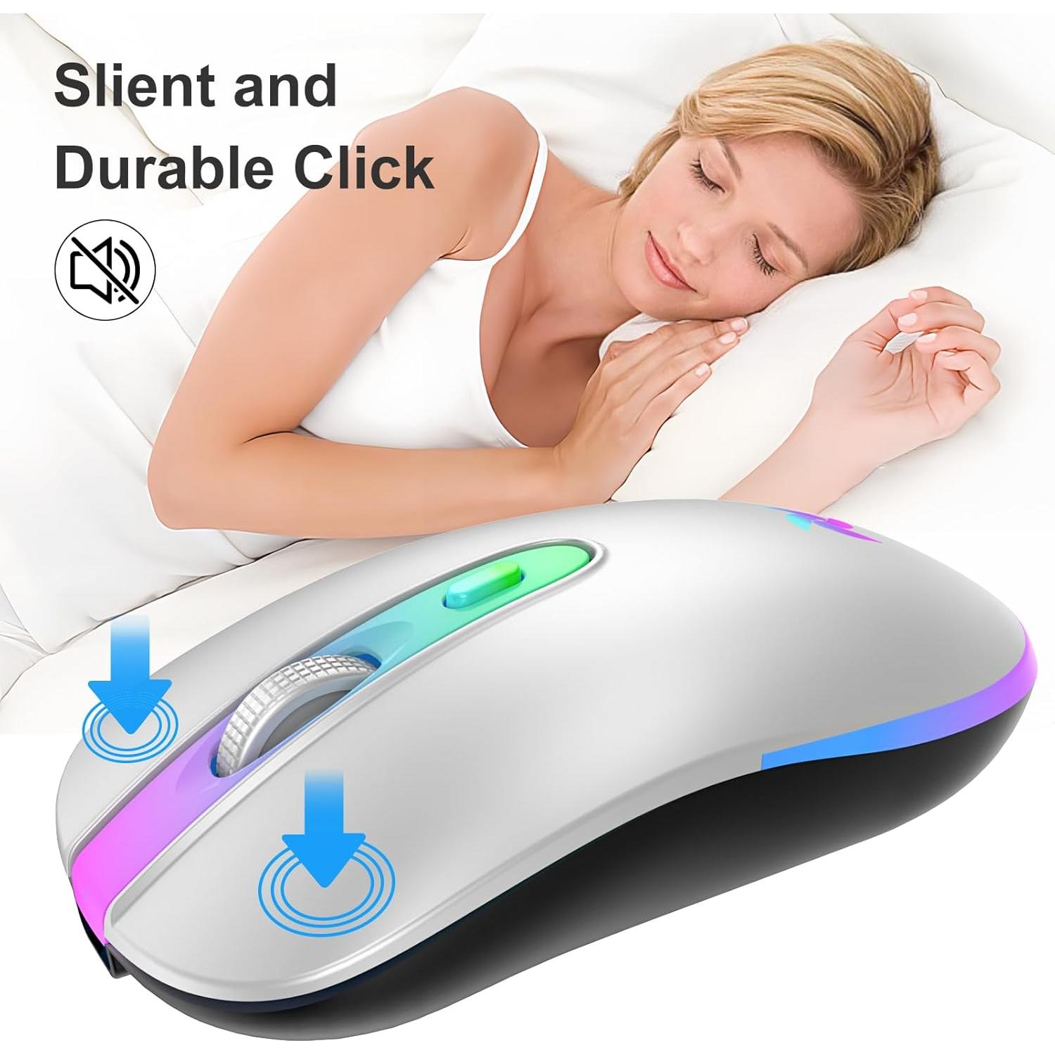 Ratón Inalámbrico HZD Óptico Ergonómico LED Plata 2.4G