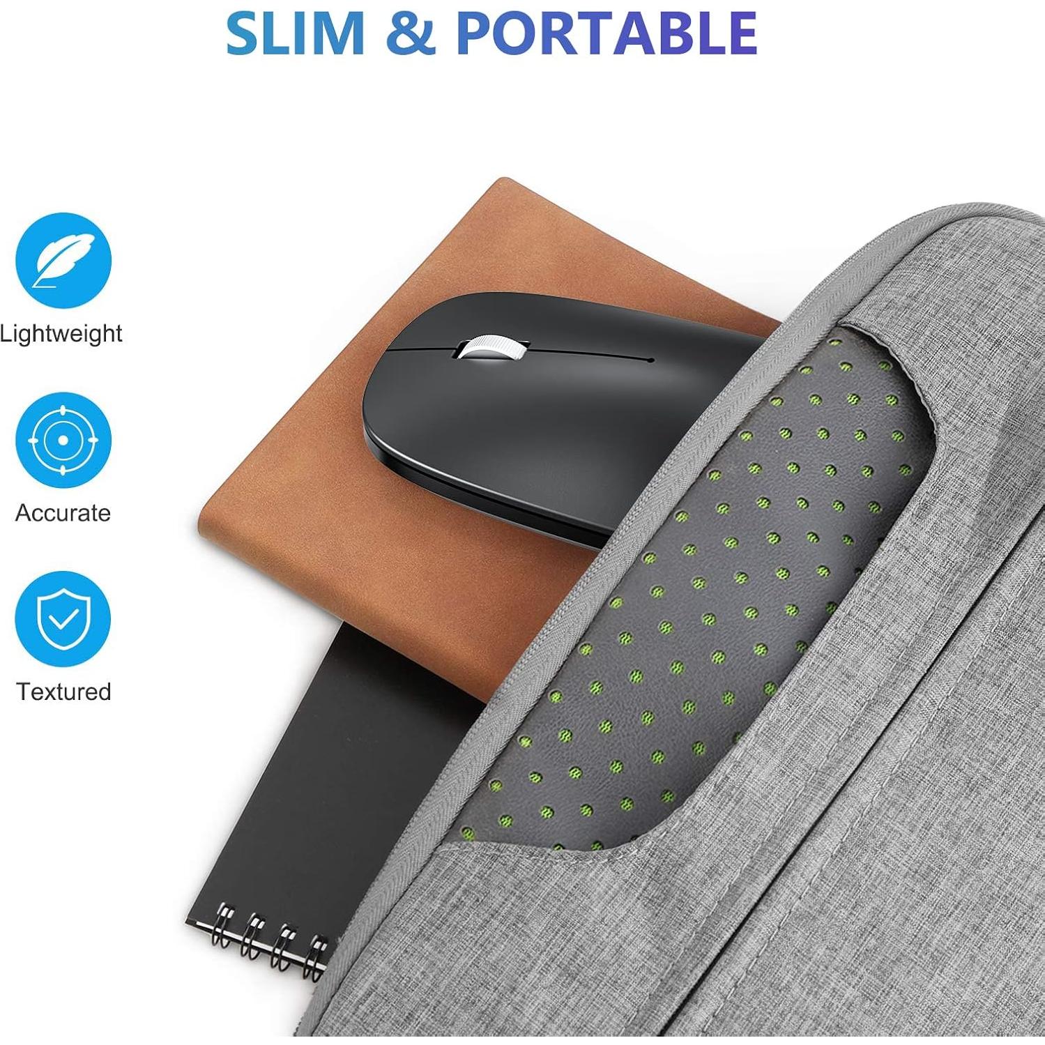 Ratón Bluetooth OMOTON Inalámbrico Ultra Delgado Negro