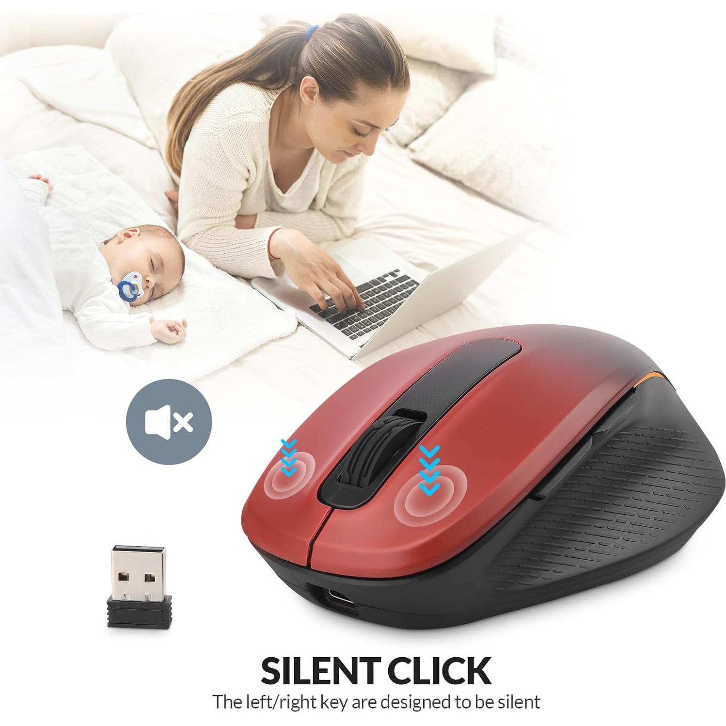 Rii Ratón Inalámbrico Recargable 2.4GHz 1000/1200/1600 DPI