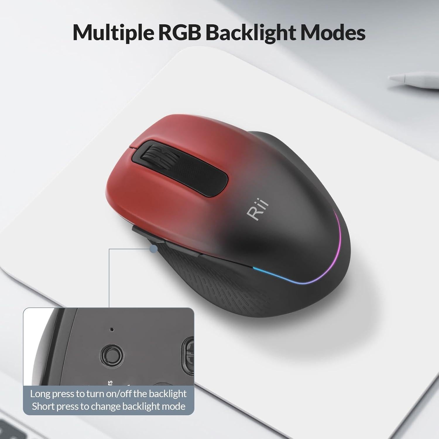 Rii Ratón Inalámbrico Recargable 2.4GHz 1000/1200/1600 DPI