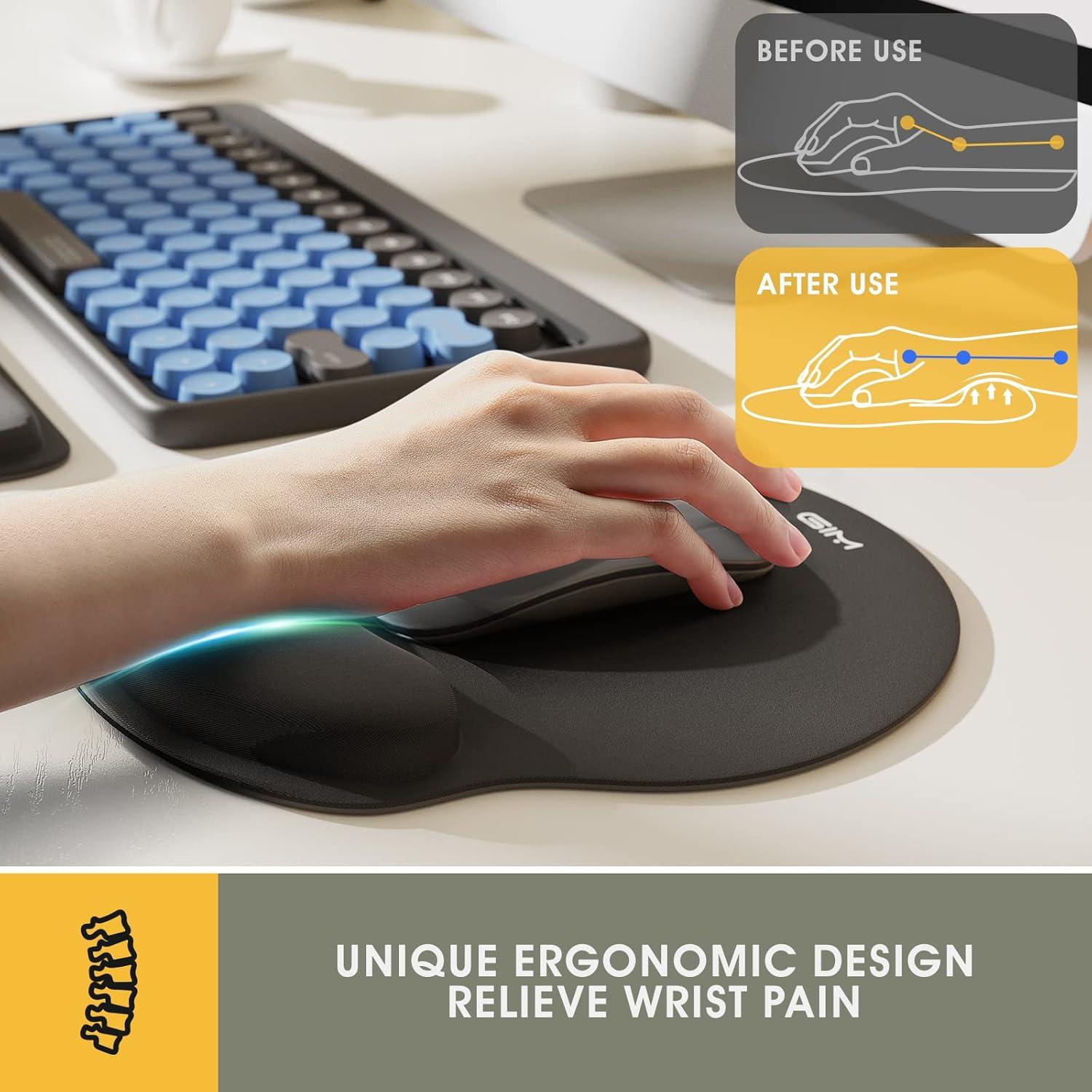 Reposamuñecas ergonómico GIM para teclado y ratón - Espuma viscoelástica