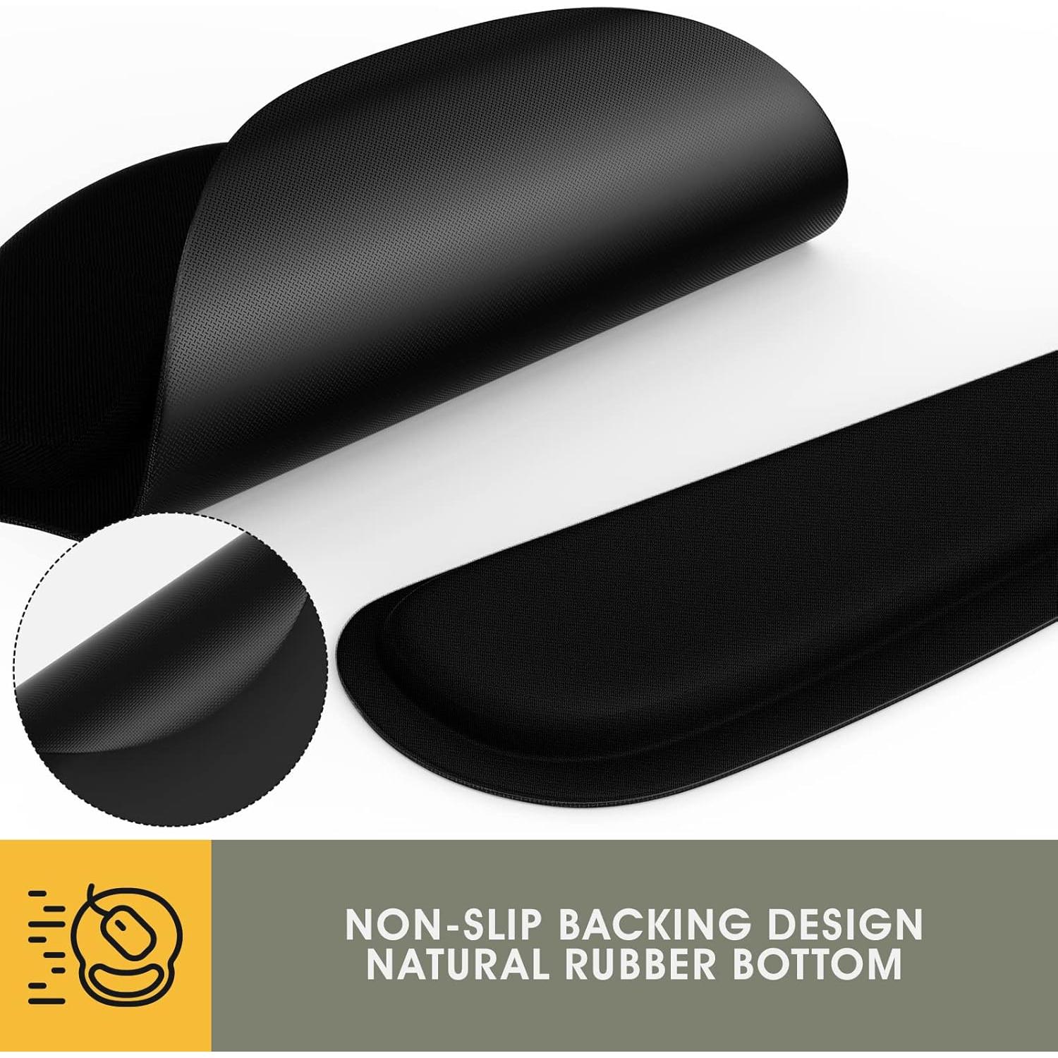 Reposamuñecas ergonómico GIM para teclado y ratón - Espuma viscoelástica