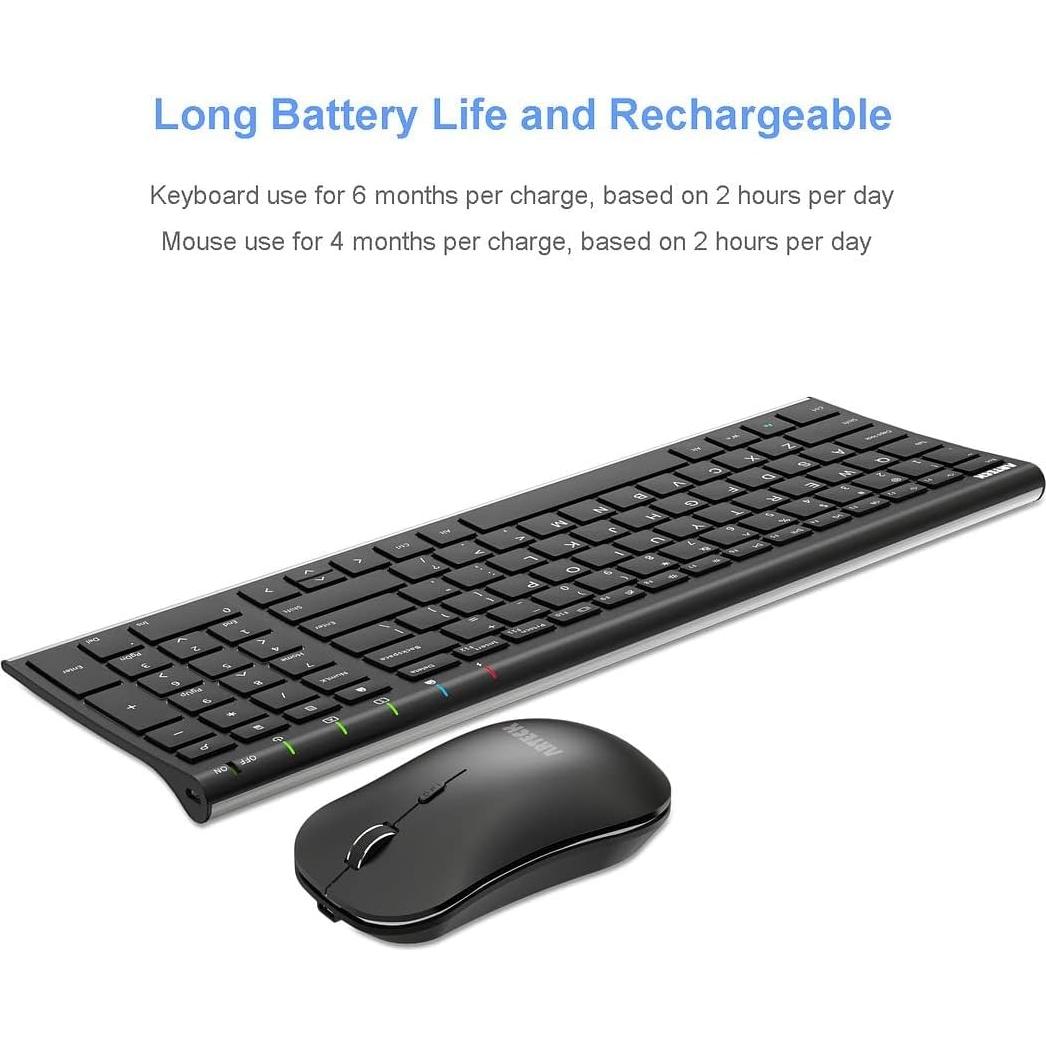 Teclado y Ratón Inalámbricos Arteck HW193/MW162 Ergonómico