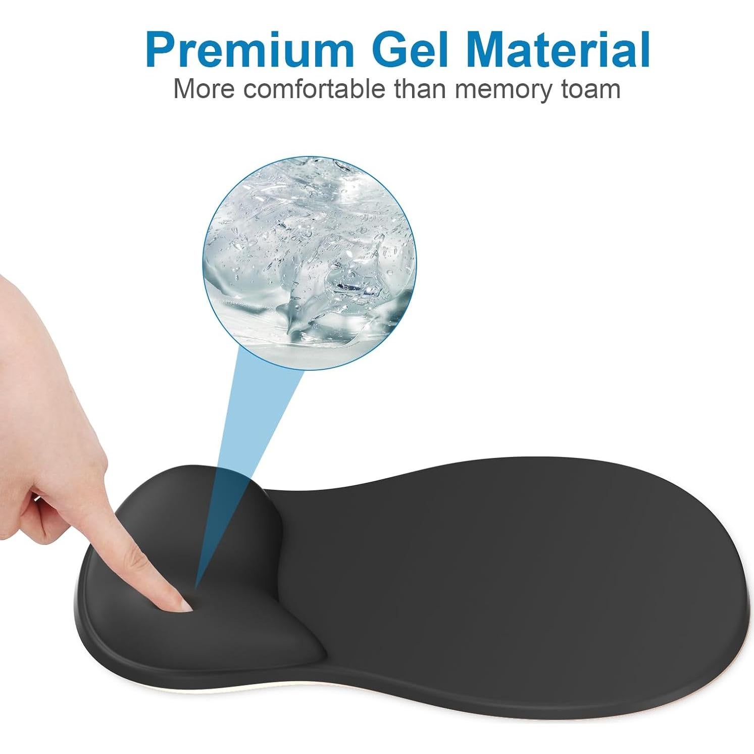 Alfombrilla de Ratón Ergonómica G JGOO con Reposamuñecas Negra