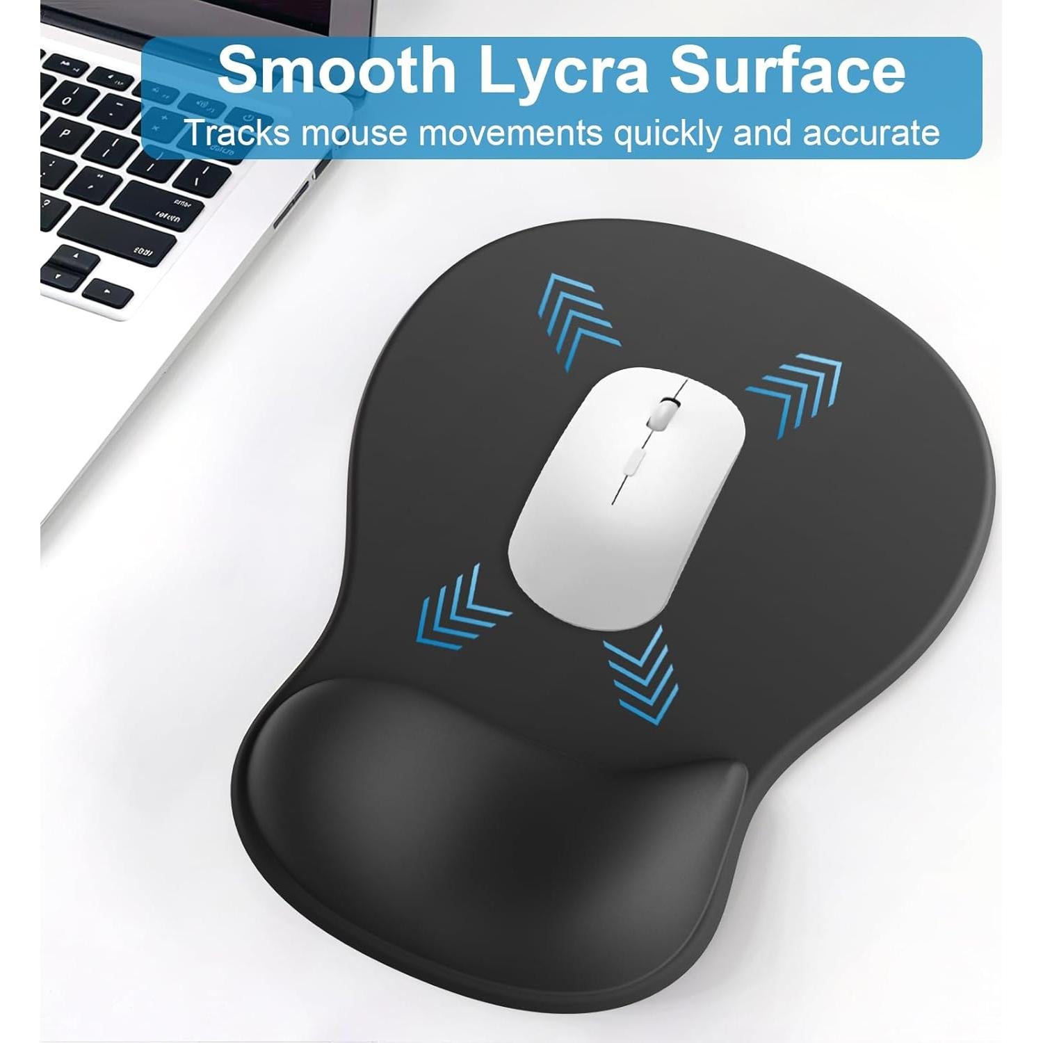 Alfombrilla de Ratón Ergonómica G JGOO con Reposamuñecas Negra