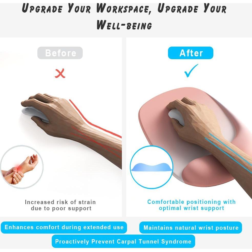 Almohadilla de Ratón Ergonómica DEMON CHEST con Gel Negro