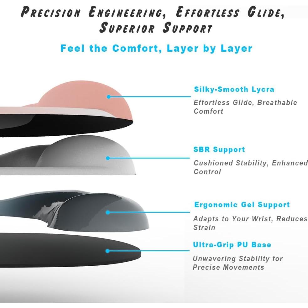 Almohadilla de Ratón Ergonómica DEMON CHEST con Gel Negro