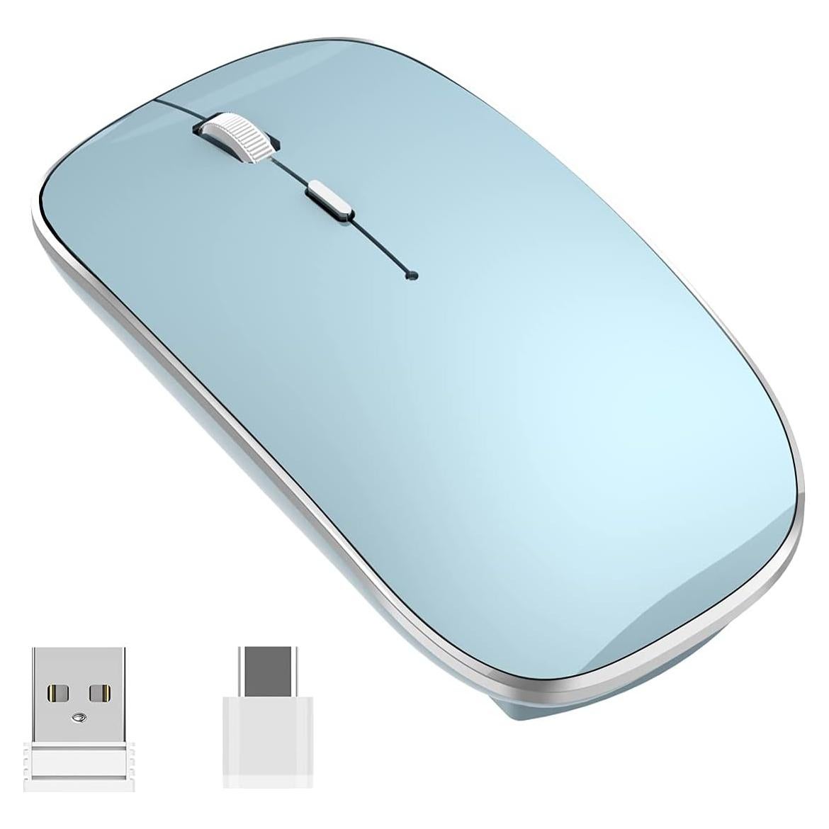 Ratón Inalámbrico Cargable Halpilt Q23S USB y Tipo-C Azul