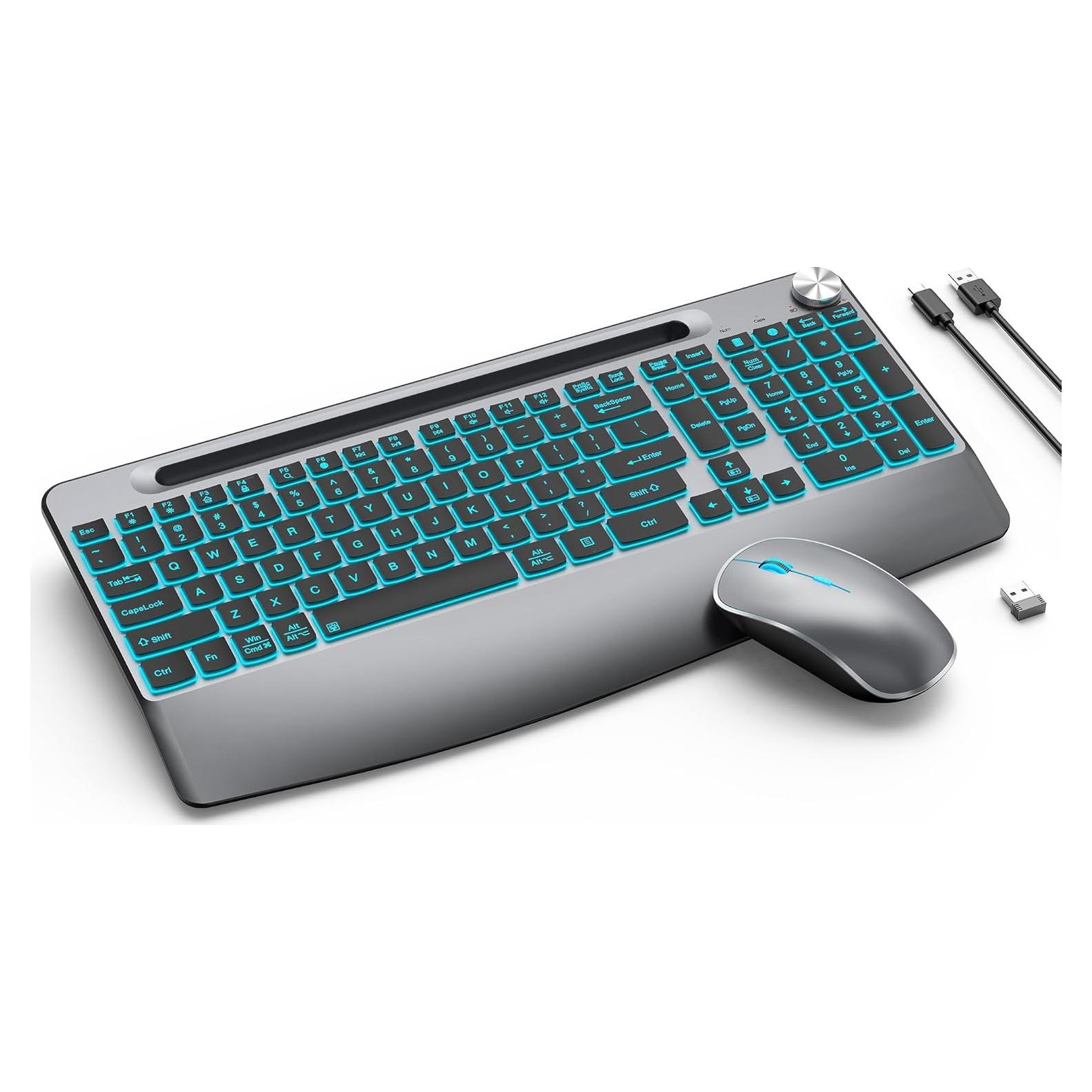 Combo Teclado y Ratón Inalámbricos JOYACCESS Gris Ergonómico