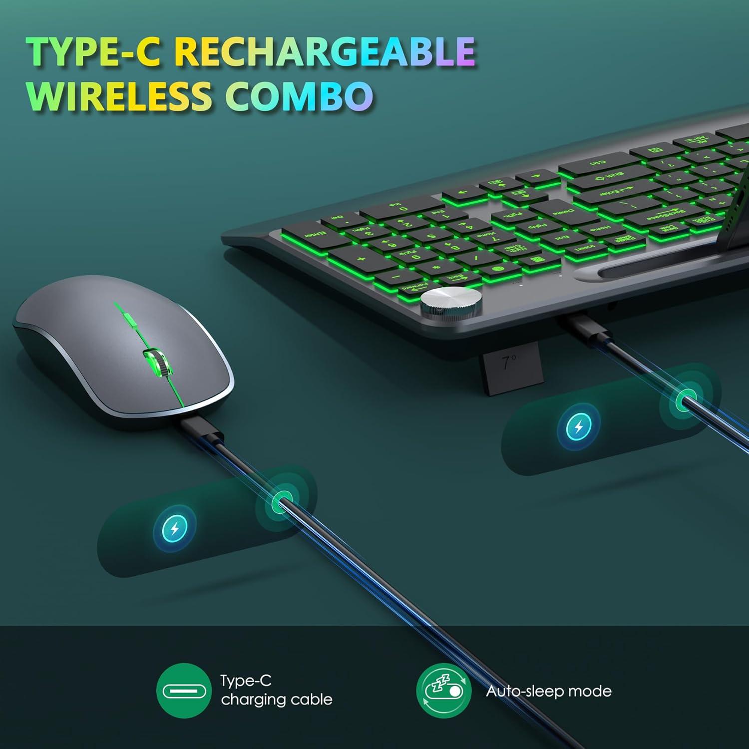 Combo Teclado y Ratón Inalámbricos JOYACCESS Gris Ergonómico