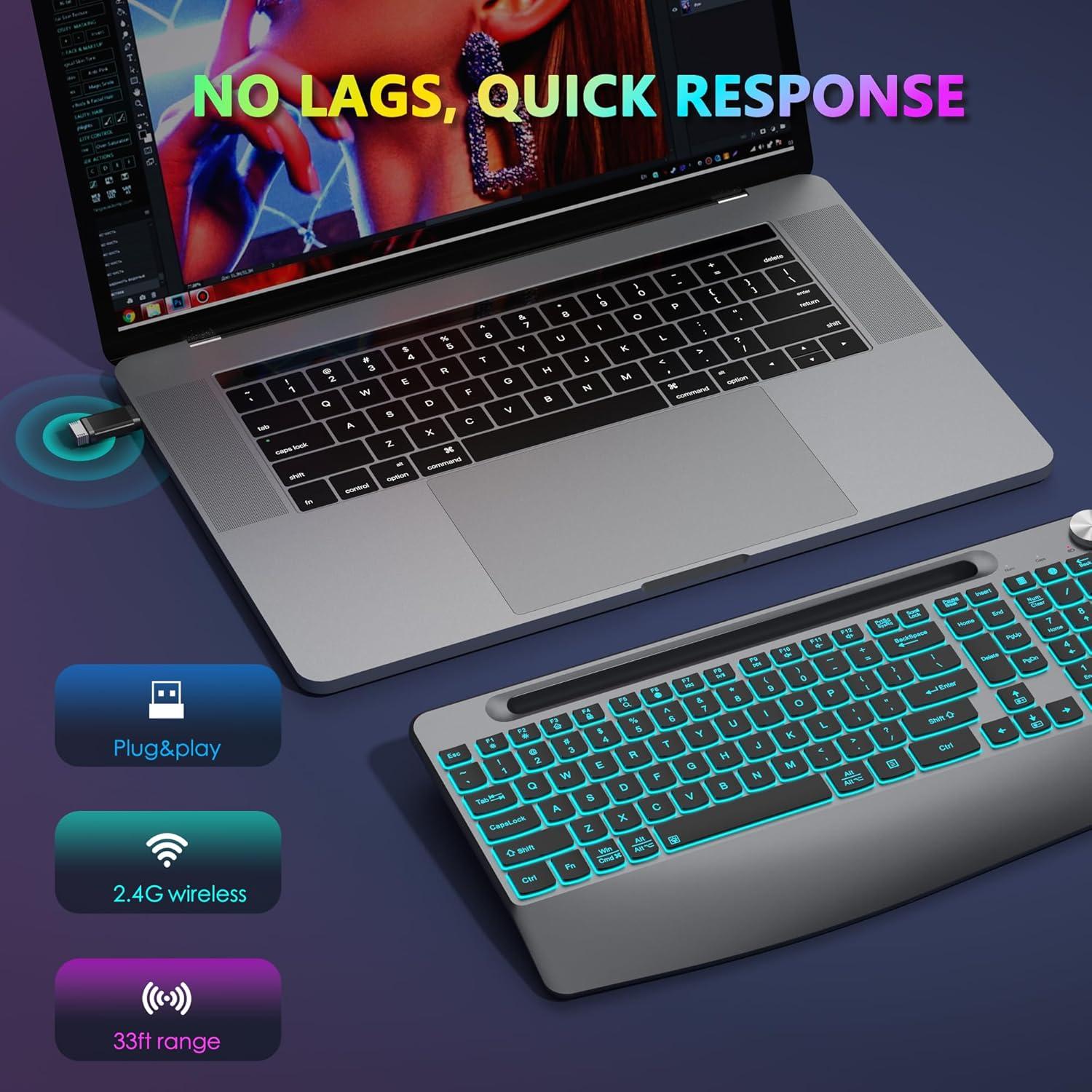 Combo Teclado y Ratón Inalámbricos JOYACCESS Gris Ergonómico