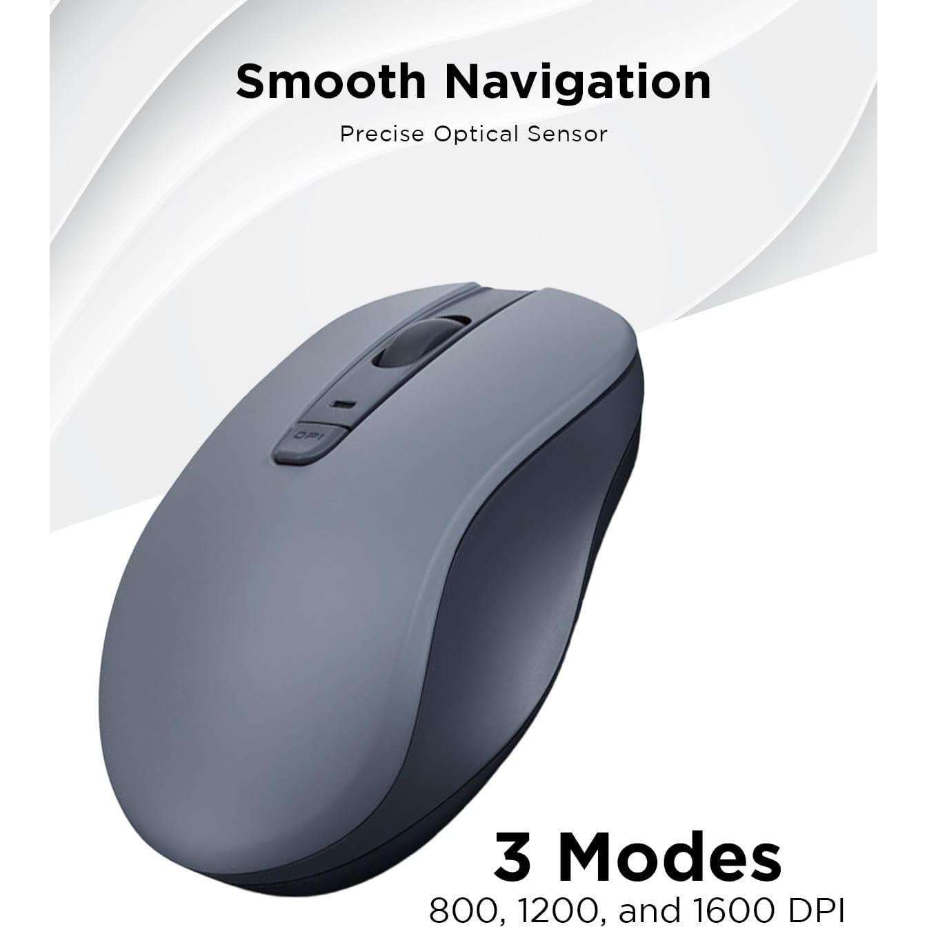 Ratón Bluetooth Silencioso Lenovo WL300 - 5 Botones, 1600 DPI