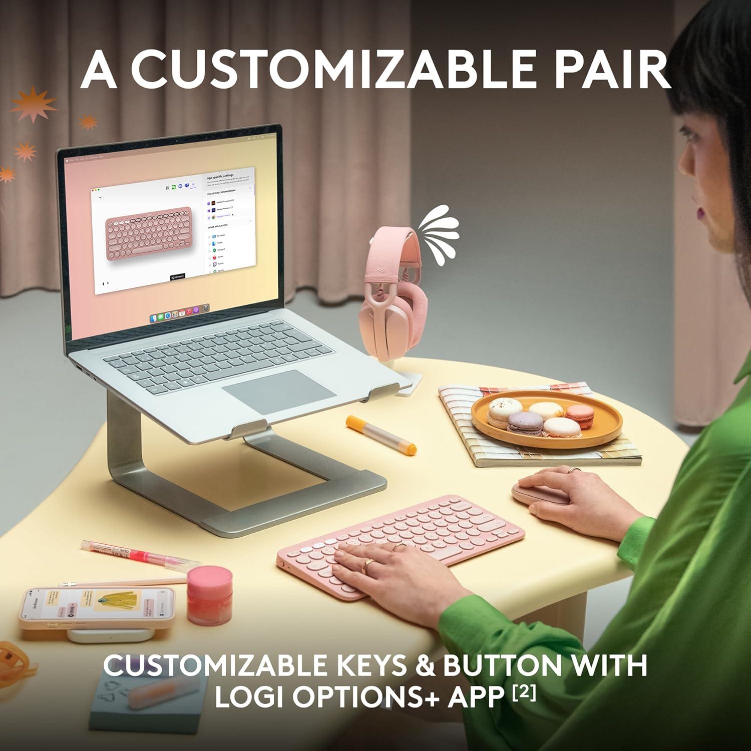 Combo Teclado y Ratón Inalámbricos Logitech Pebble 2 Rosa