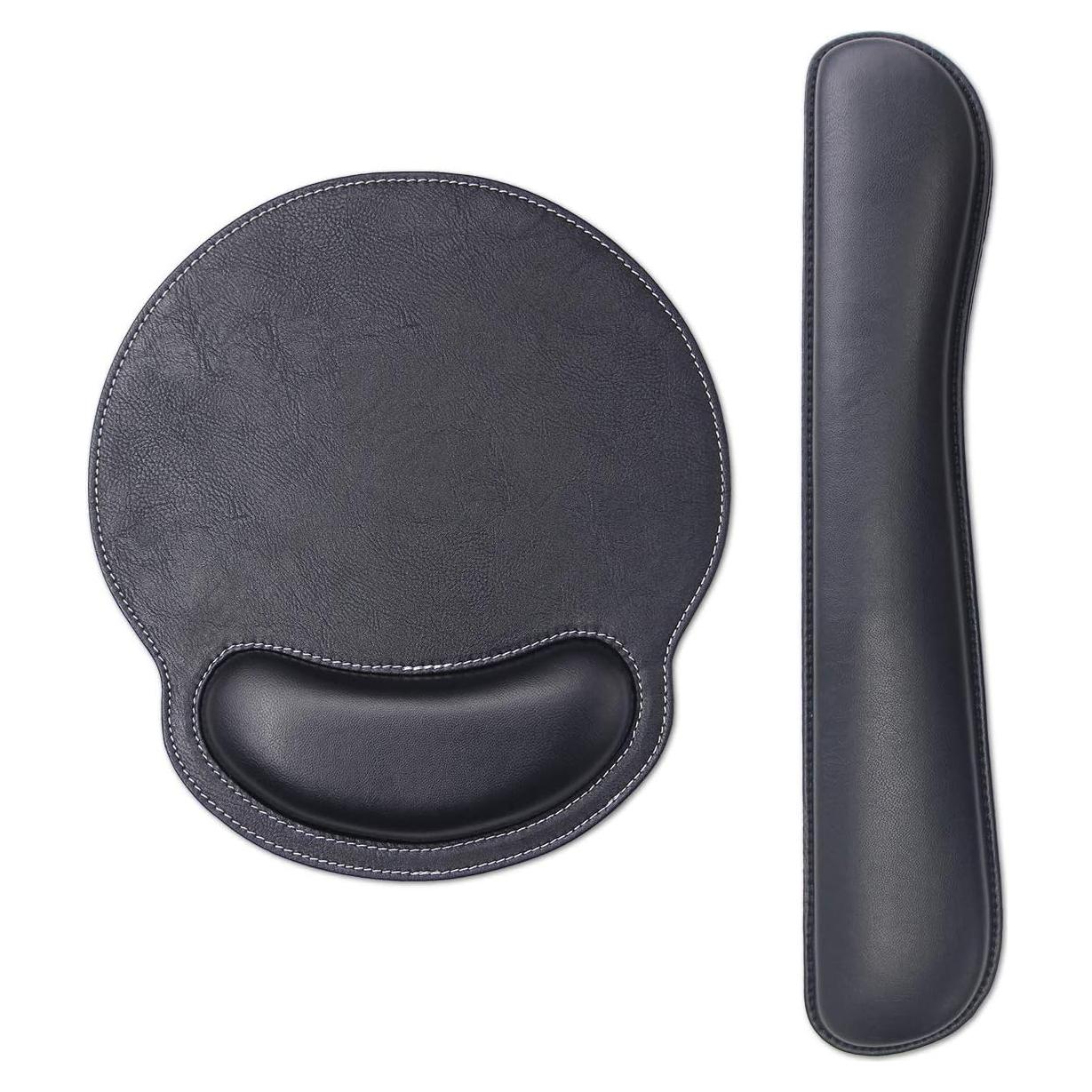 Reposamuñecas Ergonómico RICHEN PU Negro con Alfombrilla