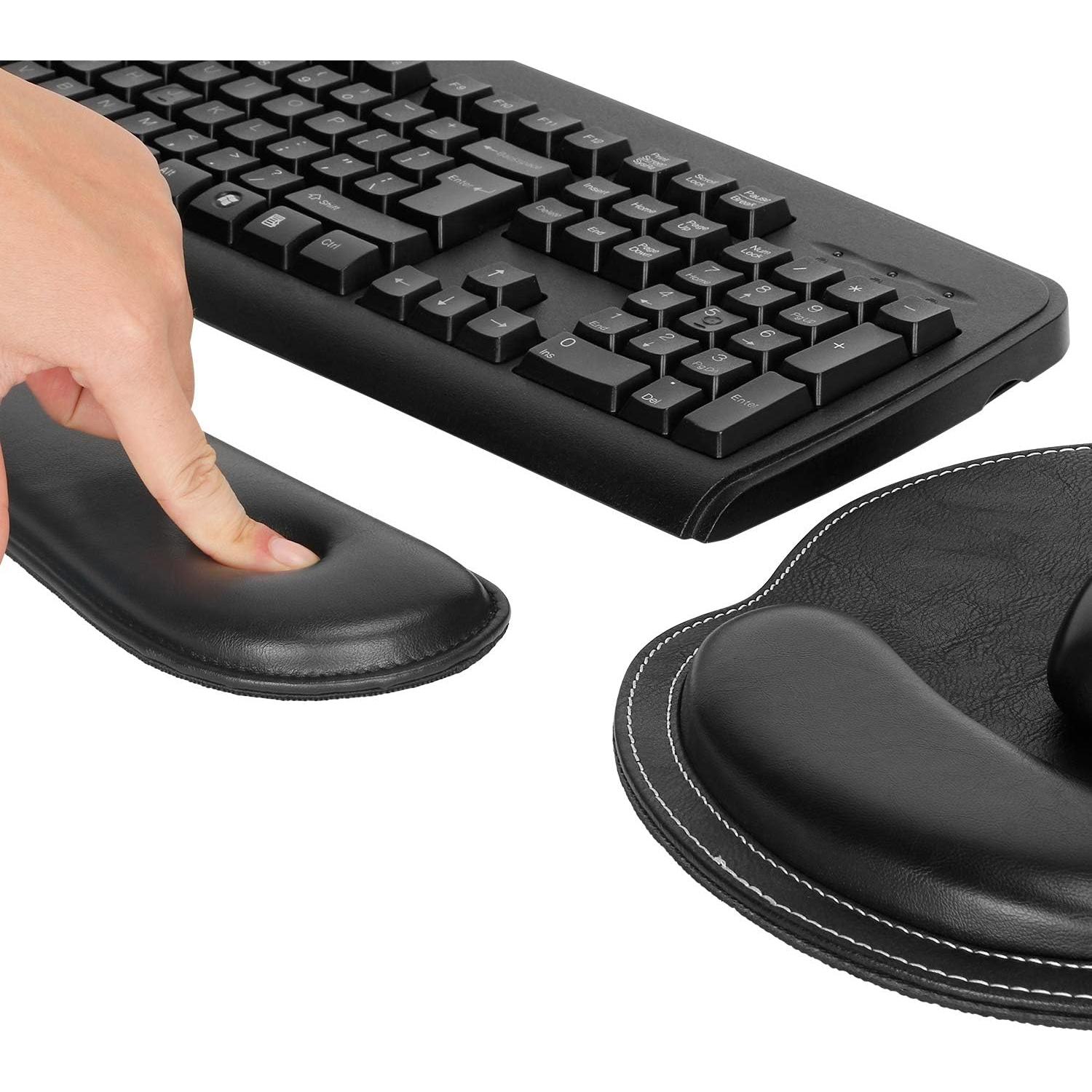 Reposamuñecas Ergonómico RICHEN PU Negro con Alfombrilla