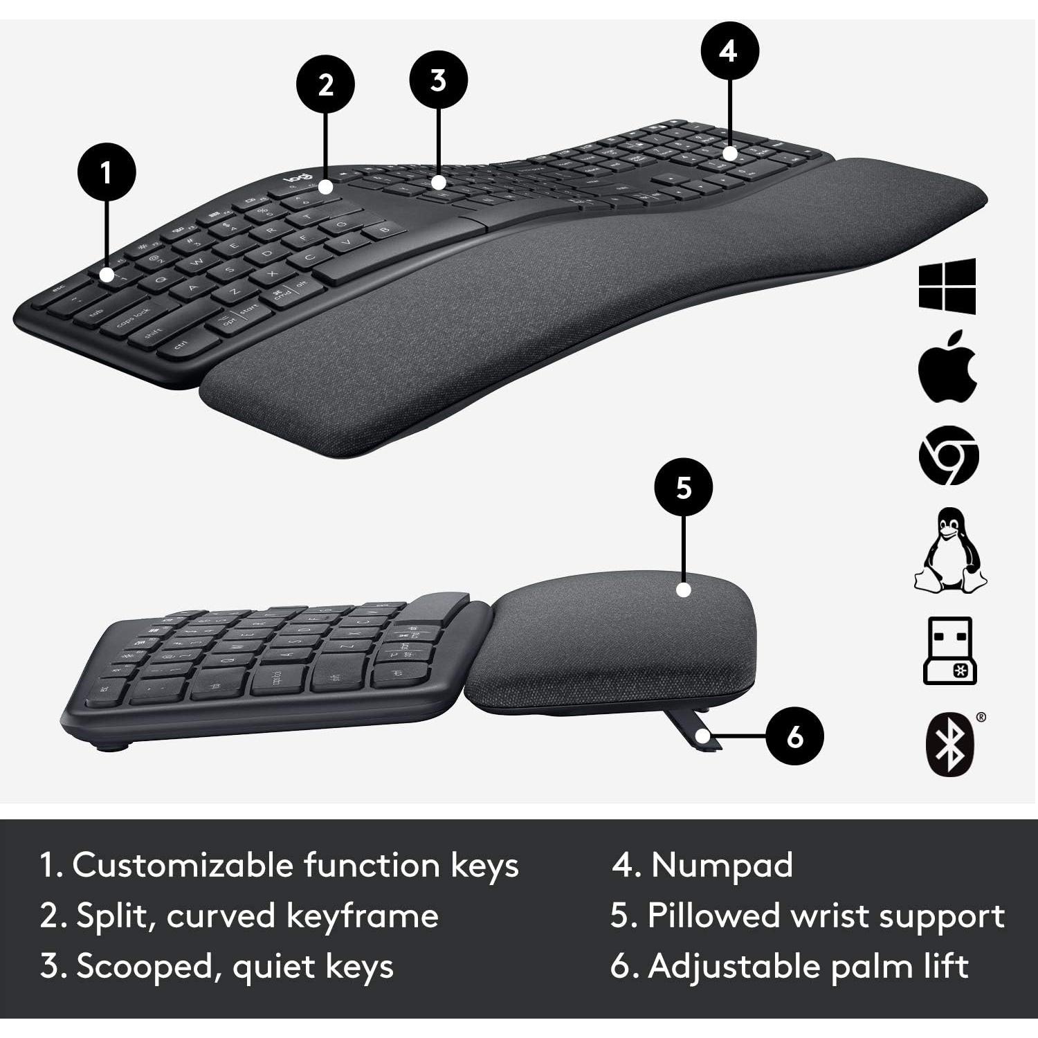 Combo Teclado Ergonómico Inalámbrico Logitech ERGO K860 + MX Vertical