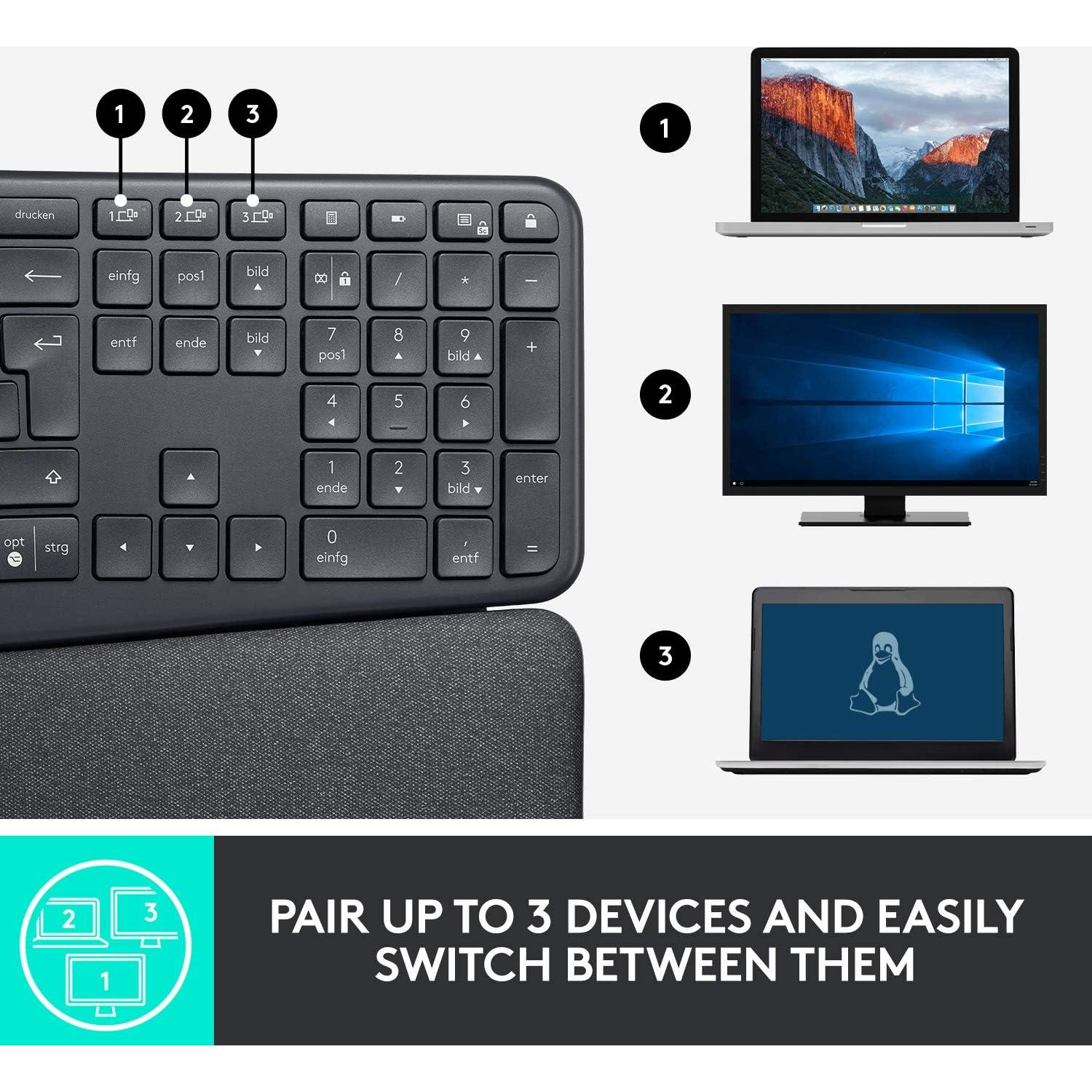 Combo Teclado Ergonómico Inalámbrico Logitech ERGO K860 + MX Vertical