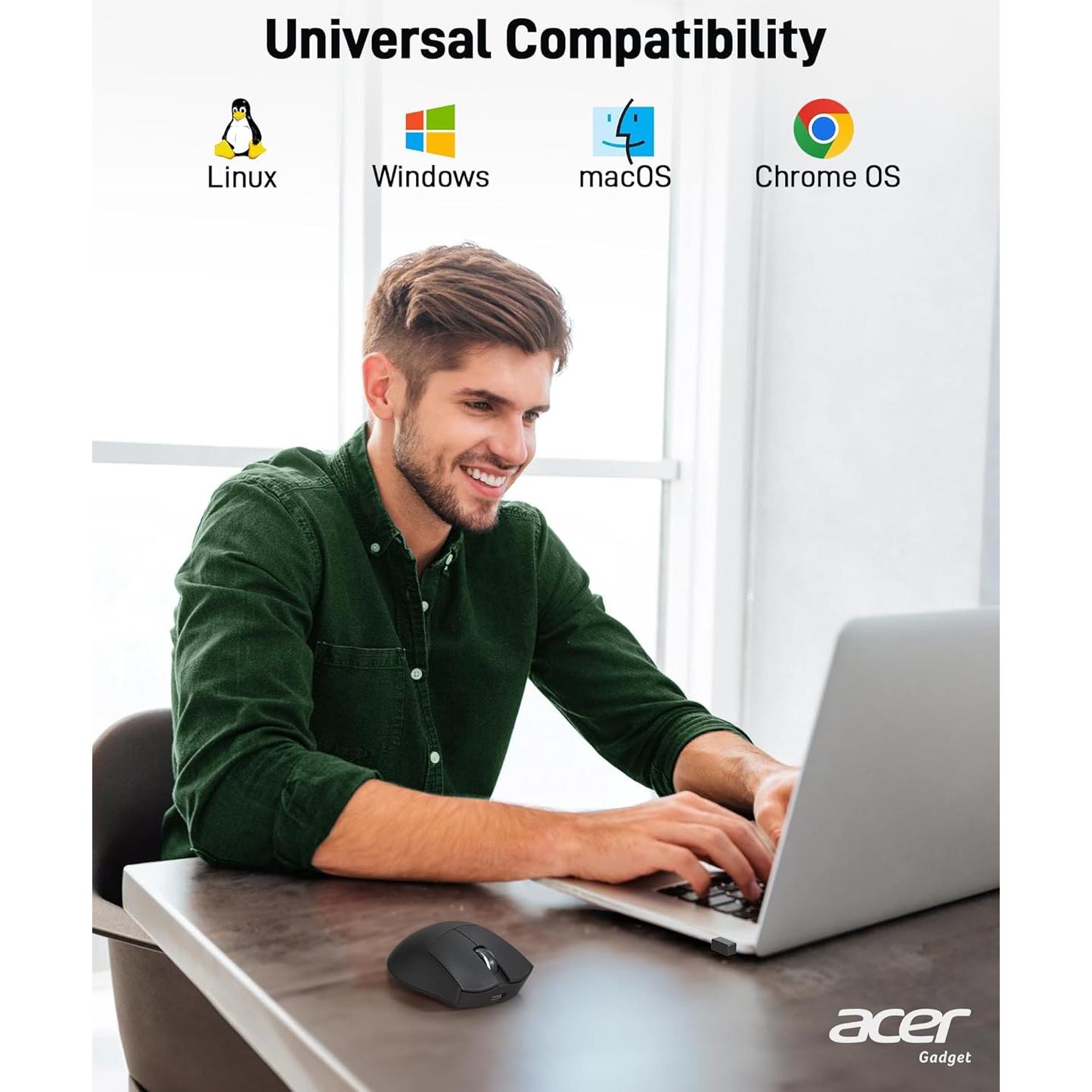 Ratón Inalámbrico Acer OMR243 1200 DPI USB 2.4GHz Negro