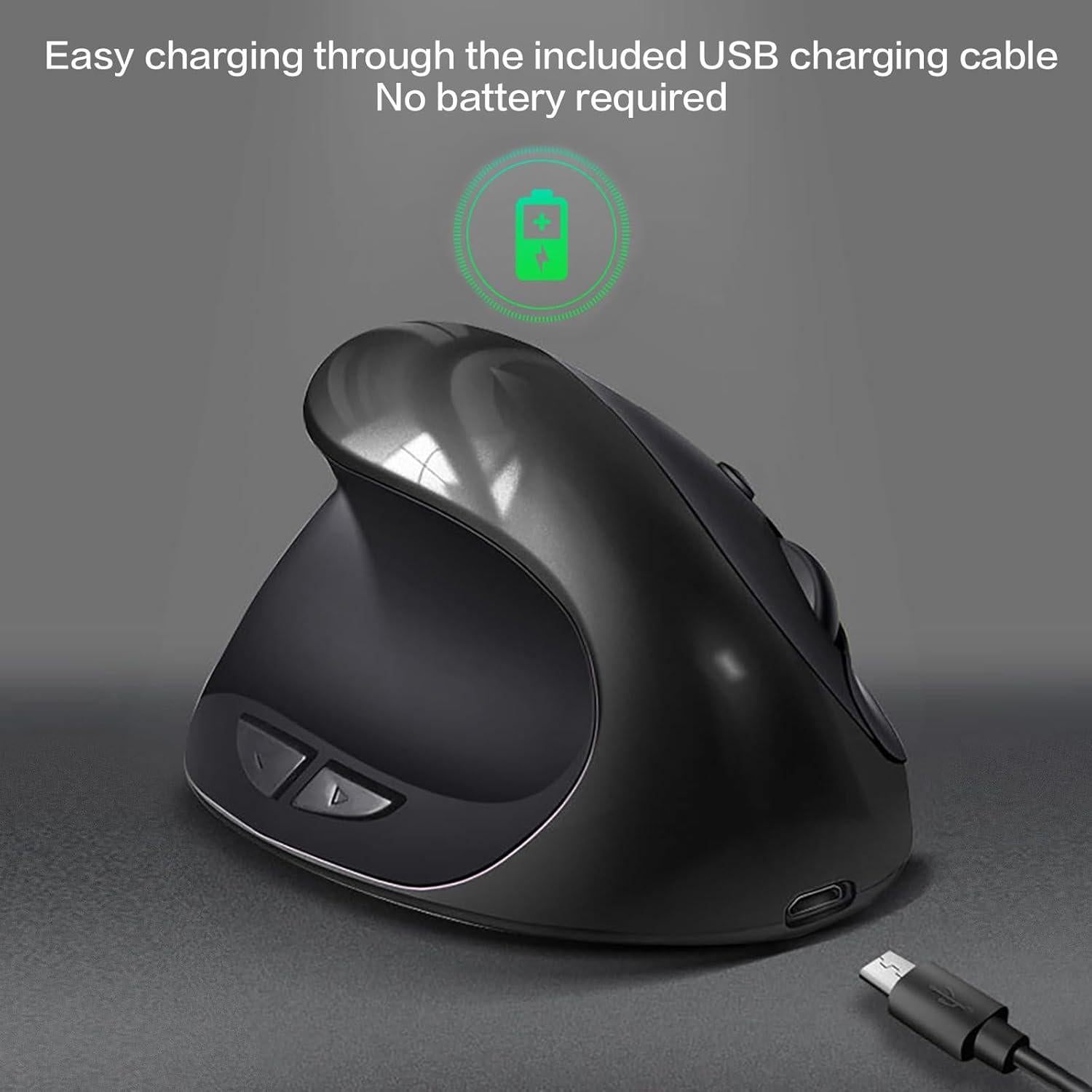 Ratón Vertical Ergonómico Inalámbrico BeWishes para Zurdos 1600 DPI